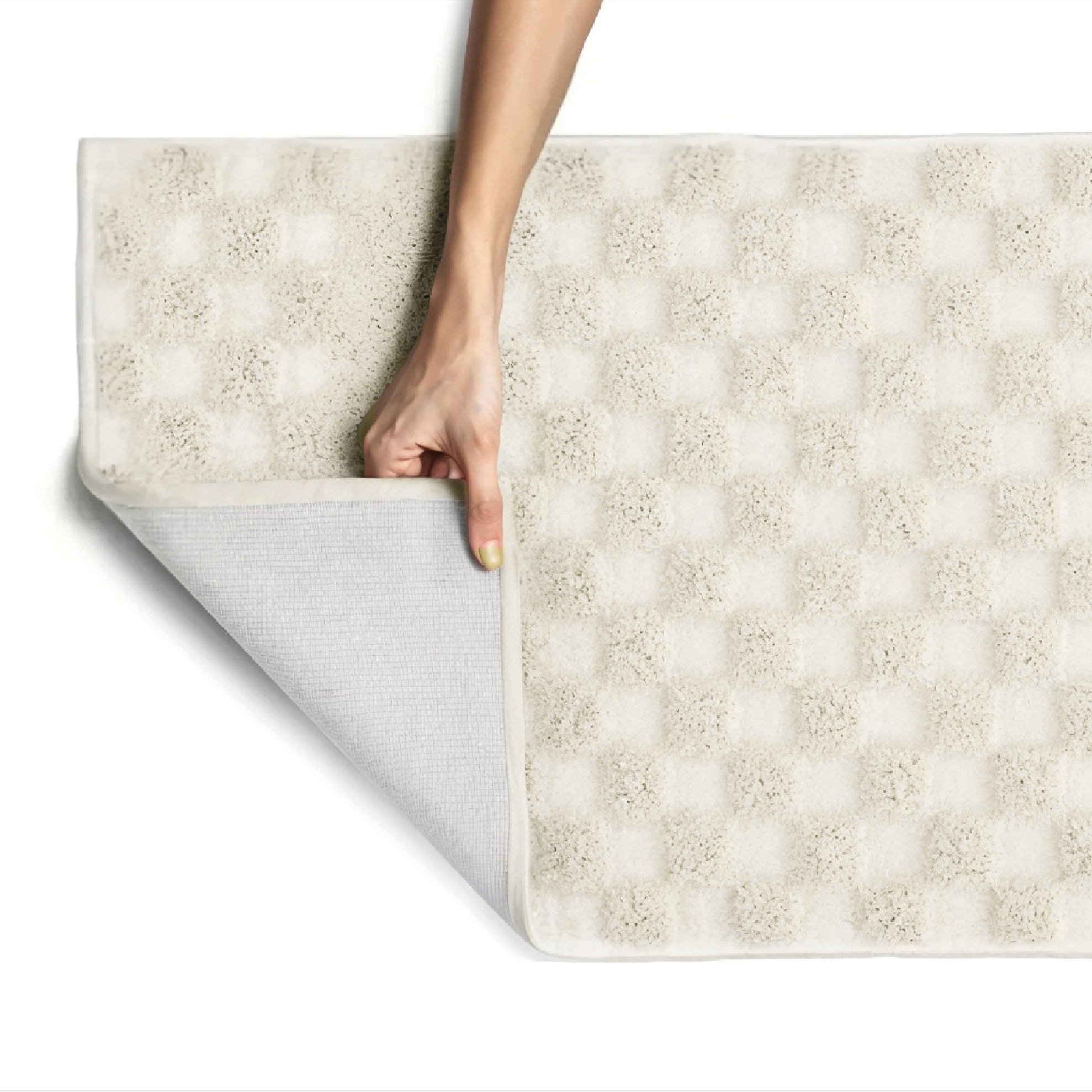 GOODproduct Tapis de bain »Naala, Badvorleger, Badezimmer Teppich, sehr weich« Höhe 20 mm Karo-Muster, auch als 2-teiliges Set erhältlich, Made in Europe