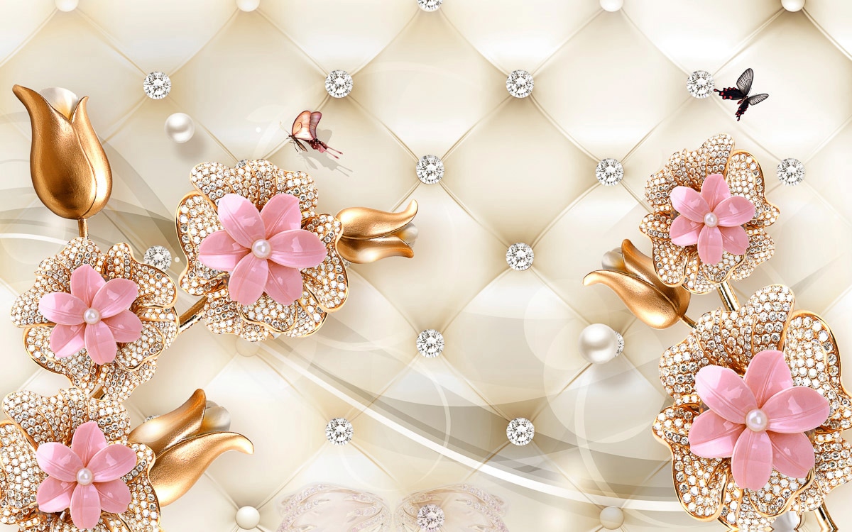 Papermoon Papier peint photo »Muster mit Blumen«