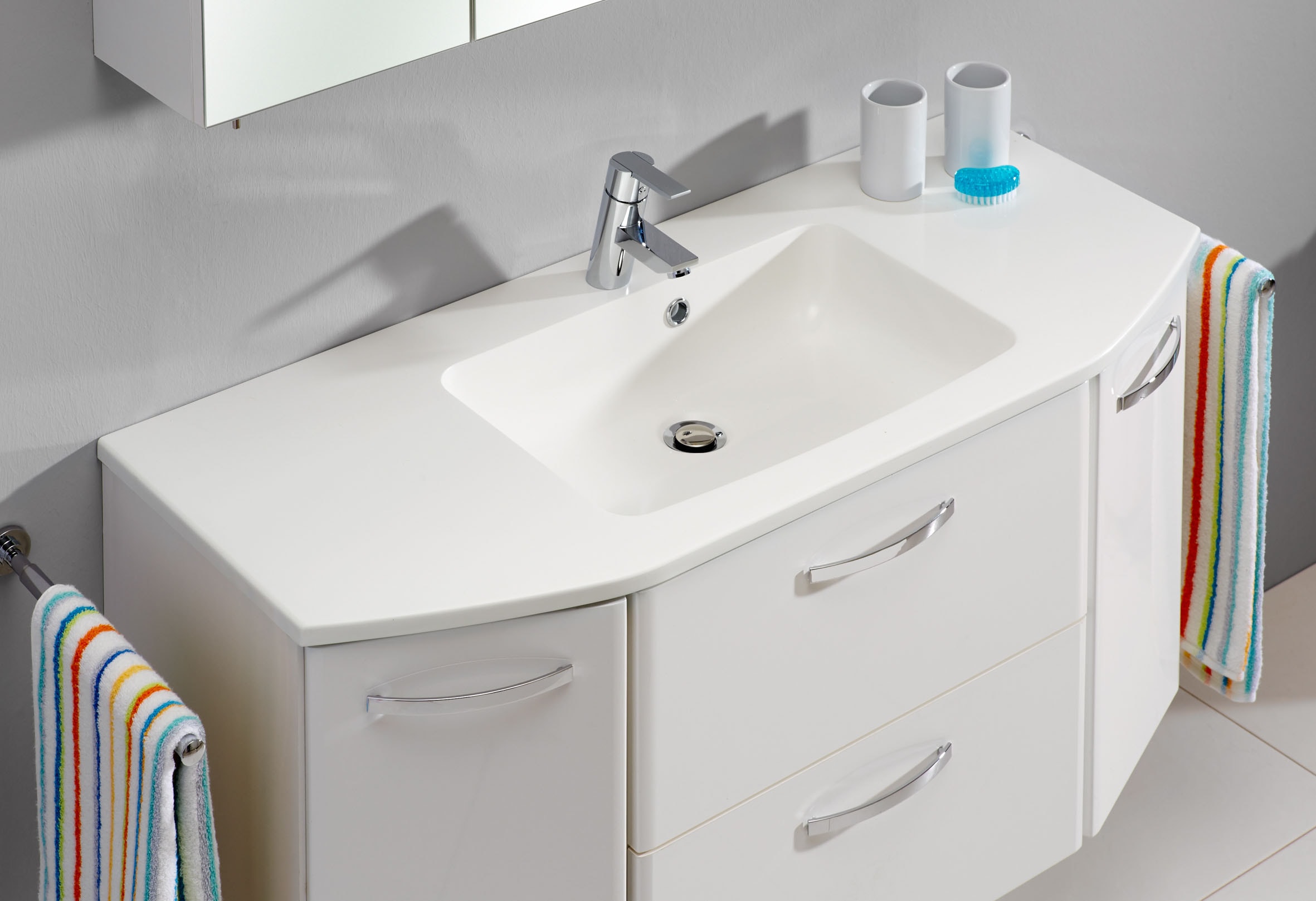 Saphir Waschtisch »Quickset 326, mit Mineralmarmorbecken, 112cm breit« 2 Stk. tlg.