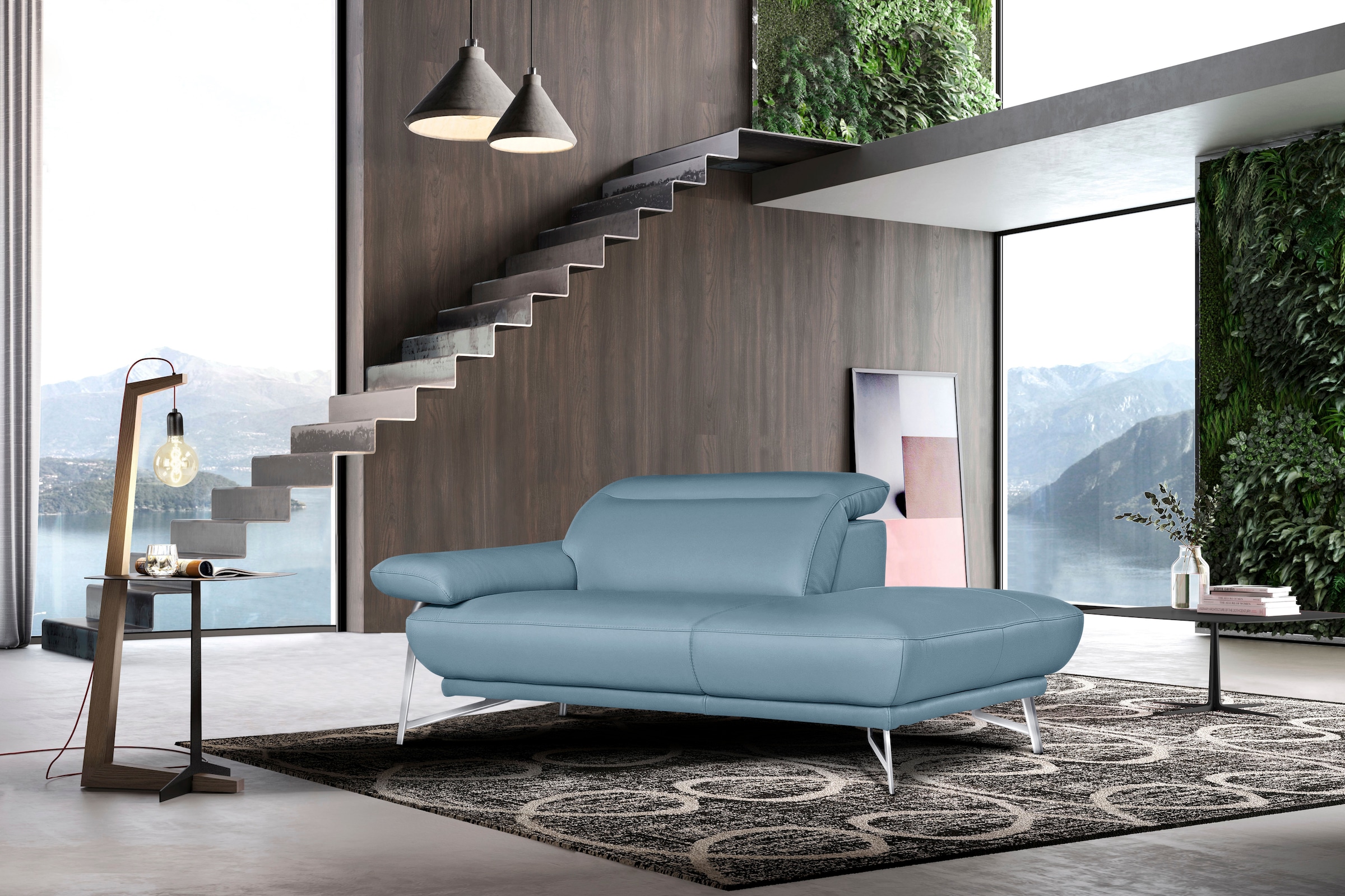 Egoitaliano Polstergarnitur »Anais, Design mit hohem Sitzkomfort für mehr Bequemlichkeit«, Set: bestehend aus Sofa und Ottomane, inkl. Kopfteilverstellung