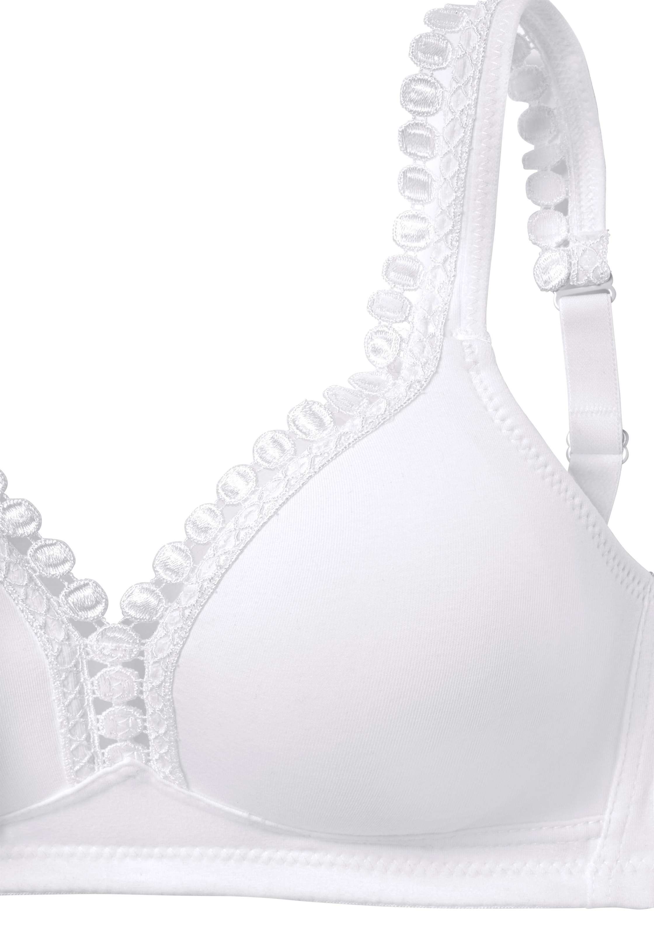 mit auf Zierkante, petite ohne Soft-BH, versandkostenfrei Basic Dessous dekorativer Stück), fleur ♕ (Packung, 2 Bügel,