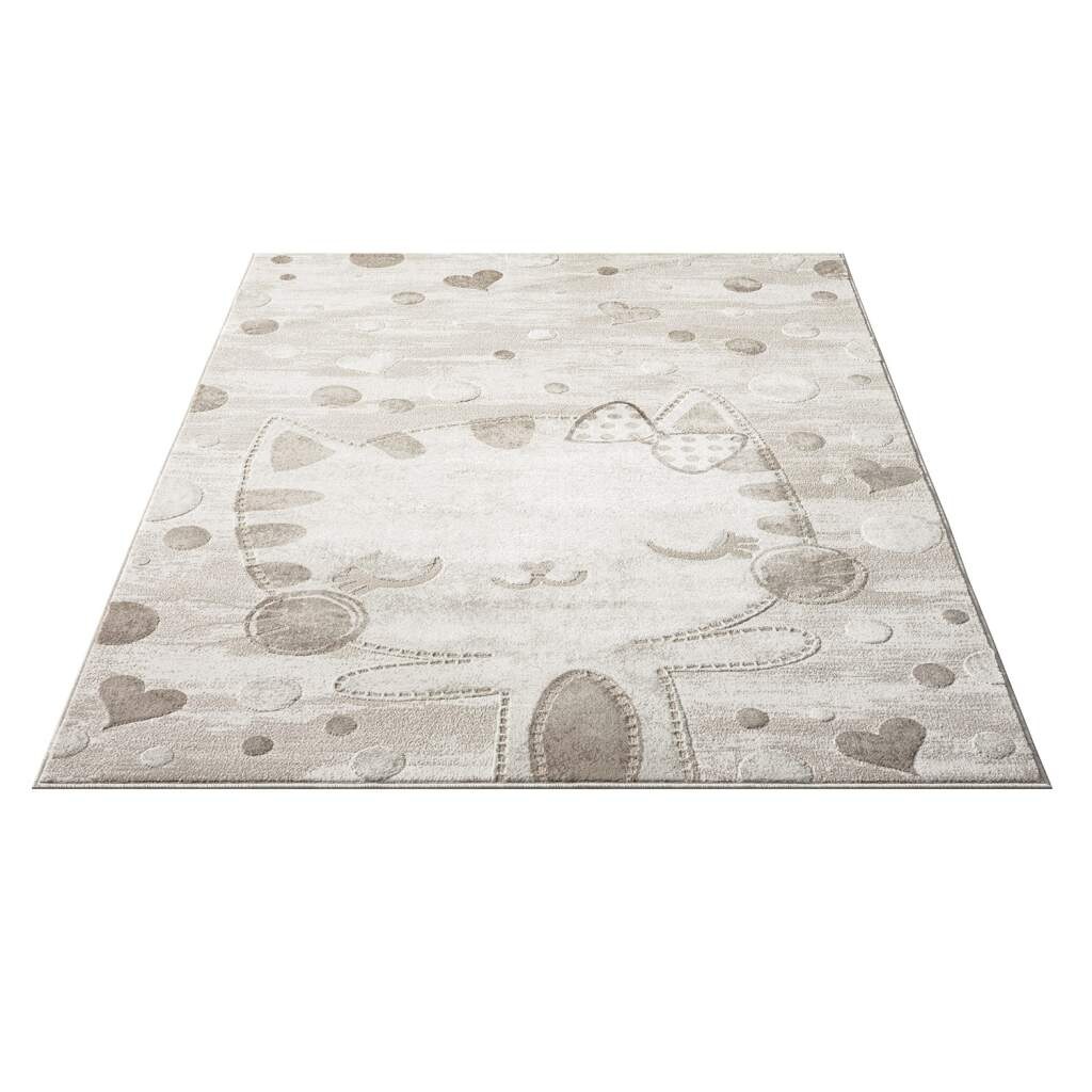 Carpet City Kinderteppich »MARA720«, rechteckig, Kinderzimmer Teppich Tiere Beige Spielzimmer