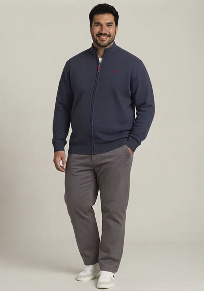 Man's World Plus Veste en tricot »auch in Grosse Grössen bis Gr. 7XL« coupe régulière, manches longues, col montant, avec fermeture éclair