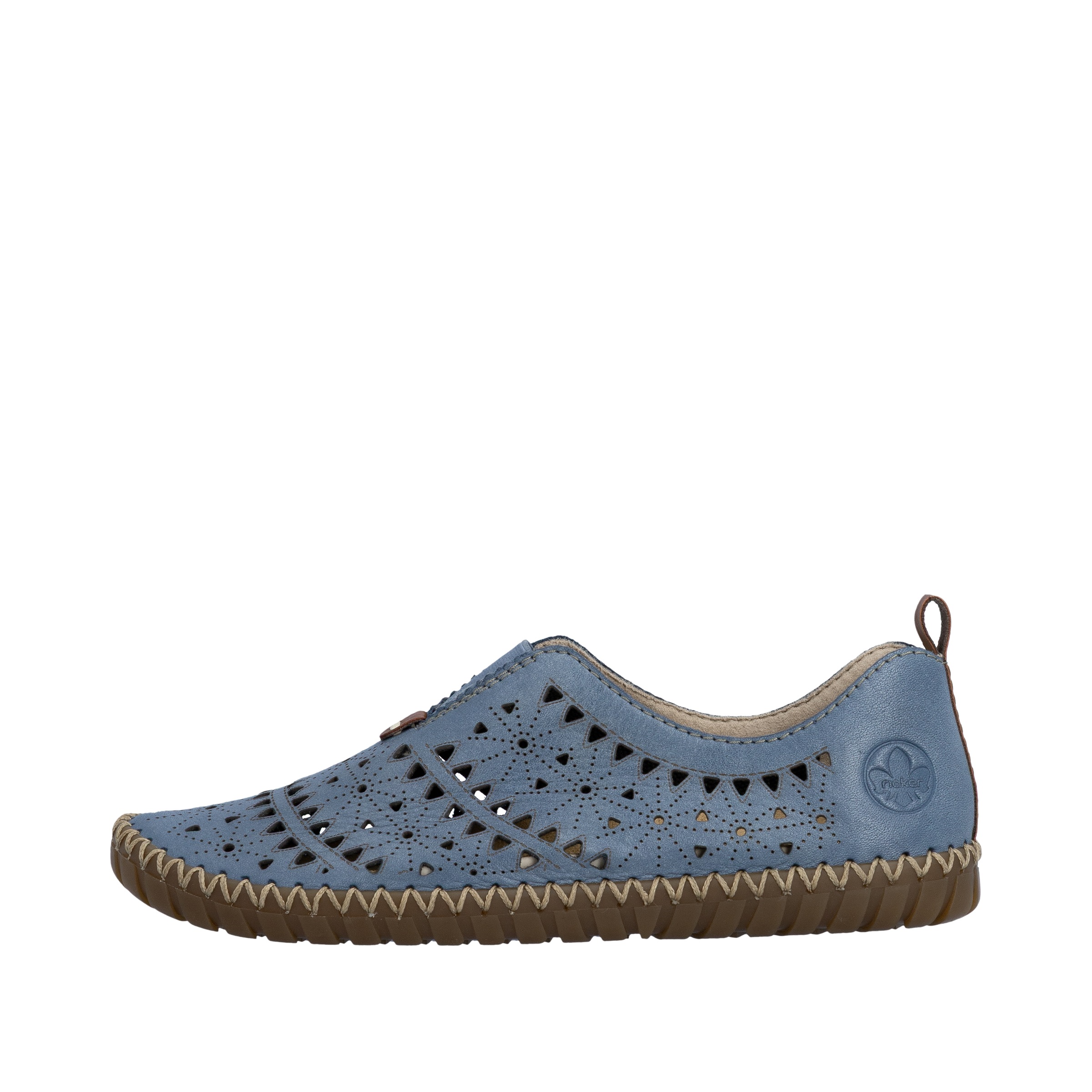 Rieker Slipper  chaussure à enfiler, chaussure basse, chaussure de vacances avec perforations