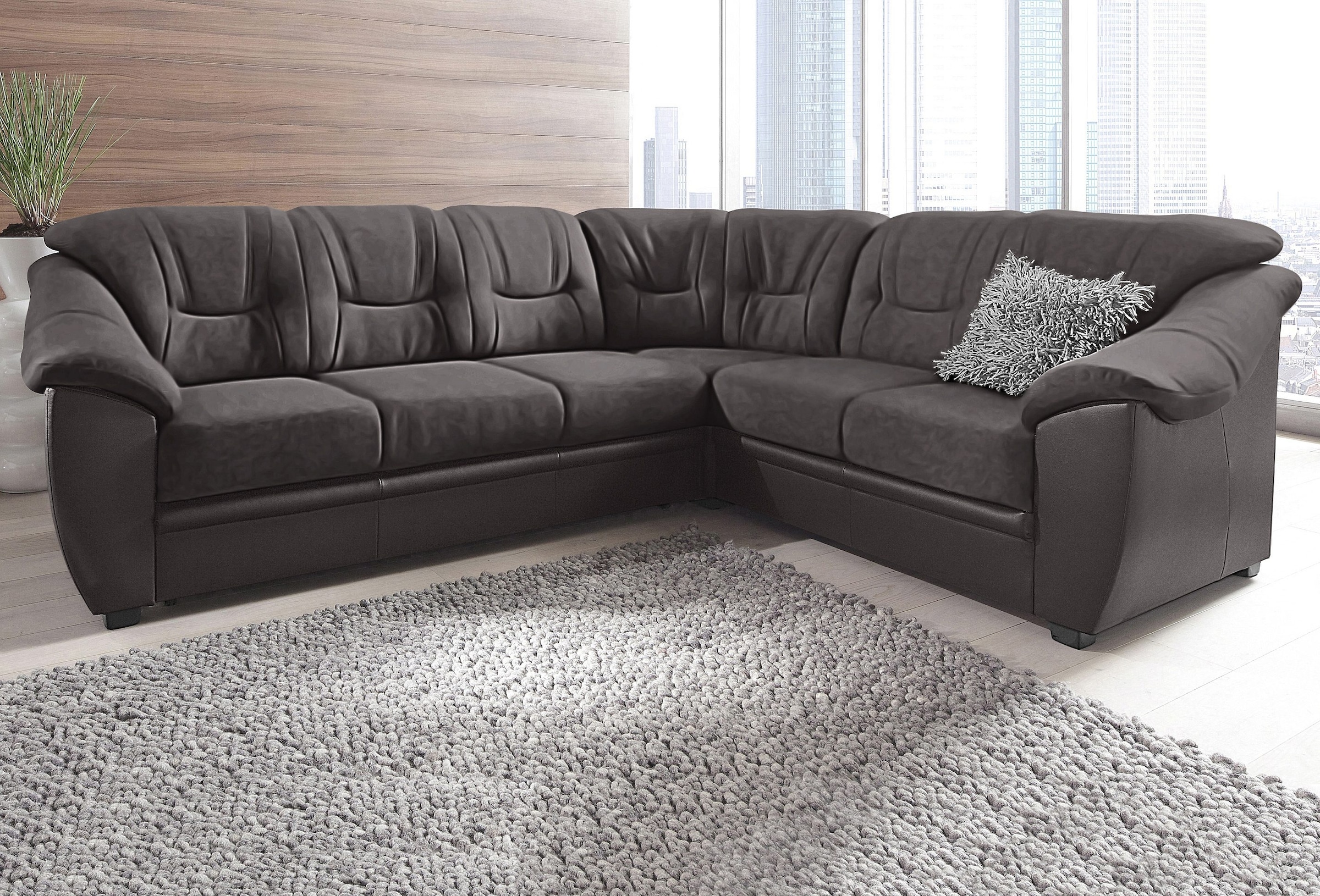 sit&more Ecksofa »Savona L-Form«, wahlweise mit Bettfunktion, inklusive Federkern, frei im Raum stellbar