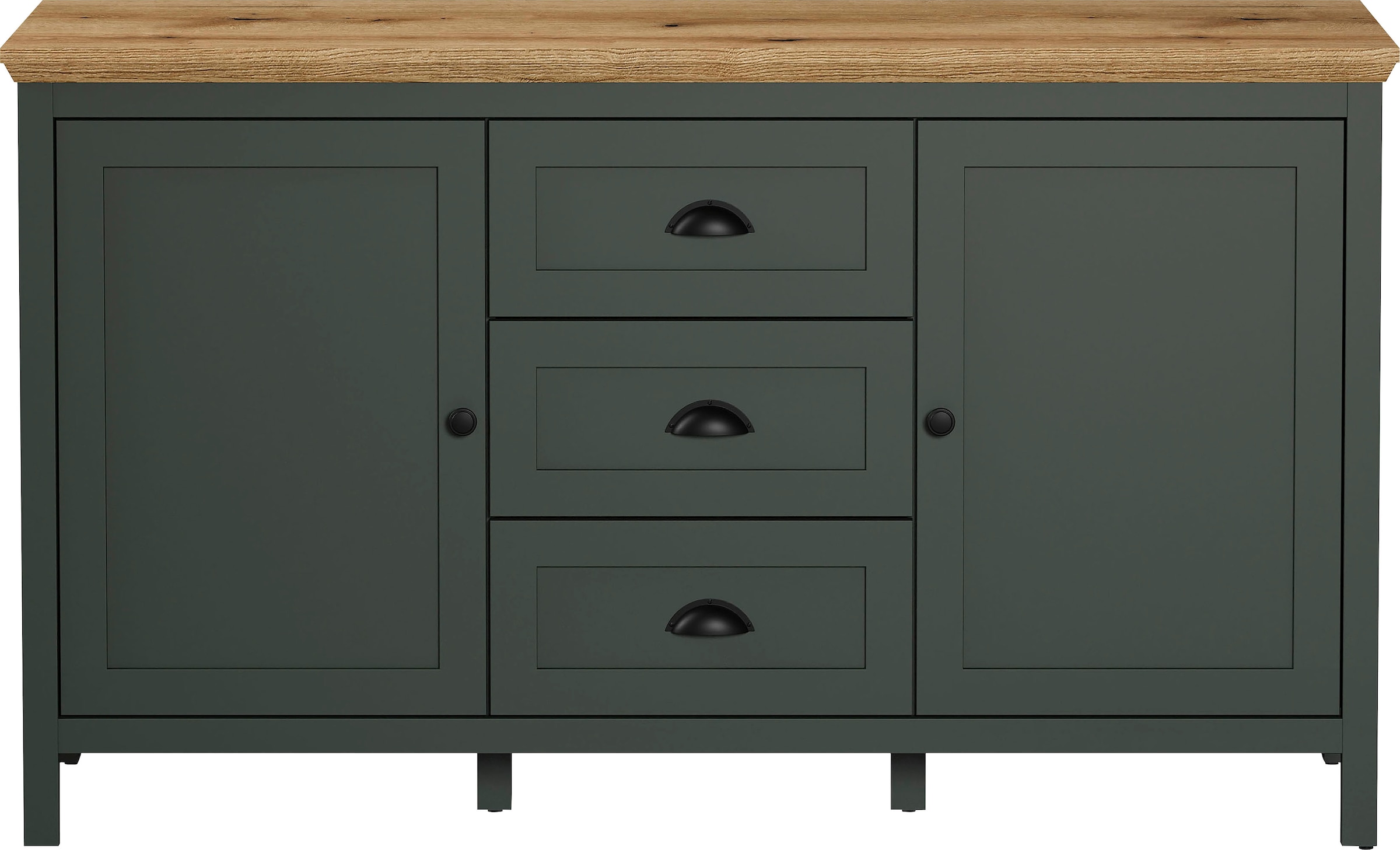 Home affaire Sideboard »Vienna«, (1 St.), Kommode im Landhausstil mit 3 Vollauszug-Schubladen und 4 Fächer