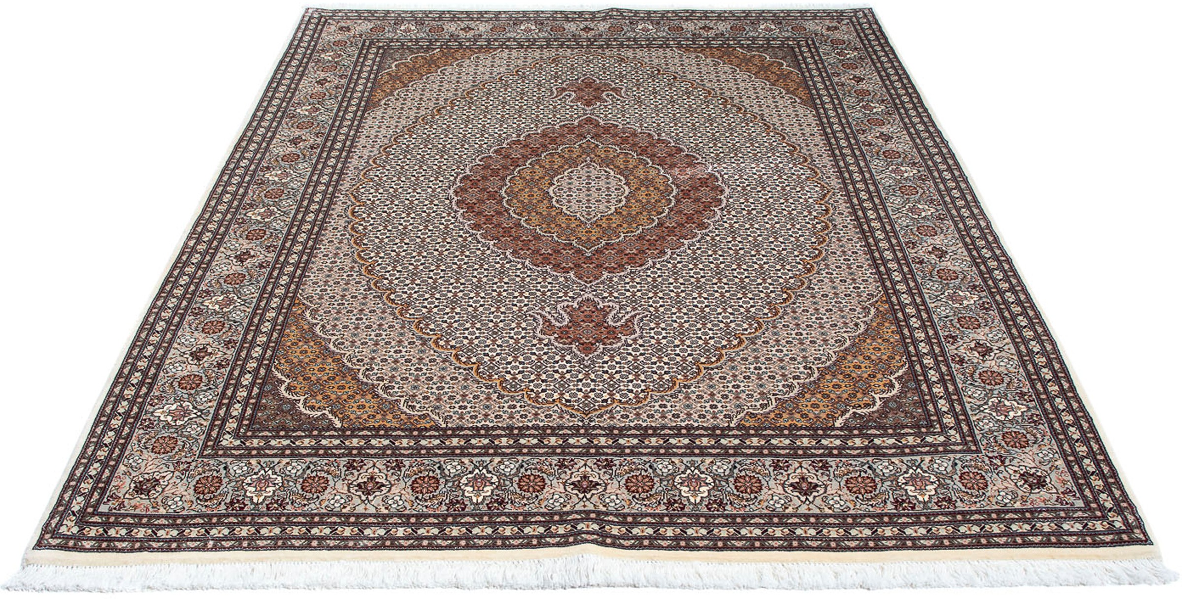Image of morgenland Orientteppich »Perser - Täbriz - 202 x 151 cm - beige«, rechteckig, 10 mm Höhe, Wohnzimmer, Handgeknüpft, Einzelstück mit Zertifikat bei Ackermann Versand Schweiz
