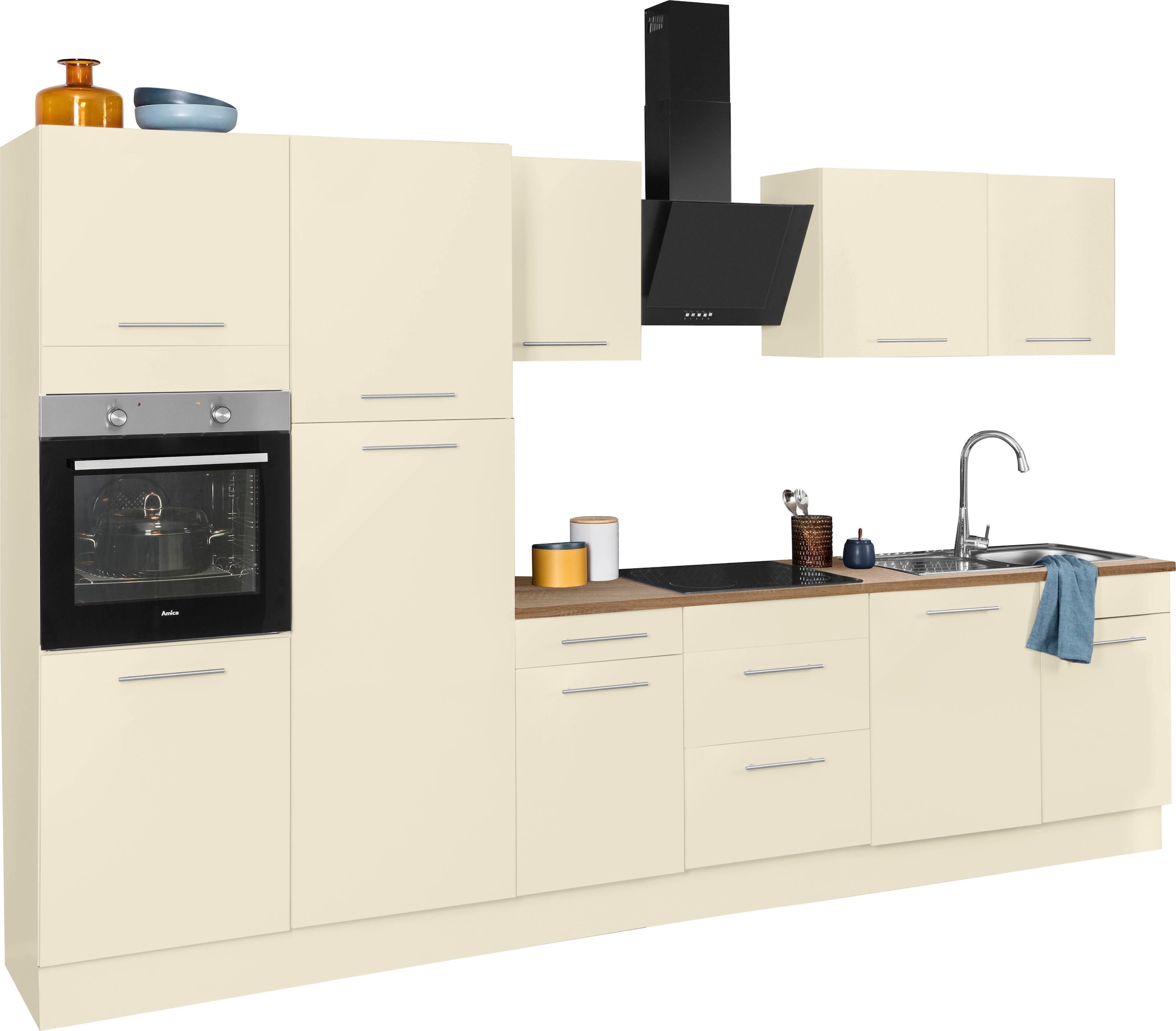 wiho Küchen Küchenzeile »Ela«, Breite 340 cm, Soft-Close-Funktion, höhenverstellbare Füsse
