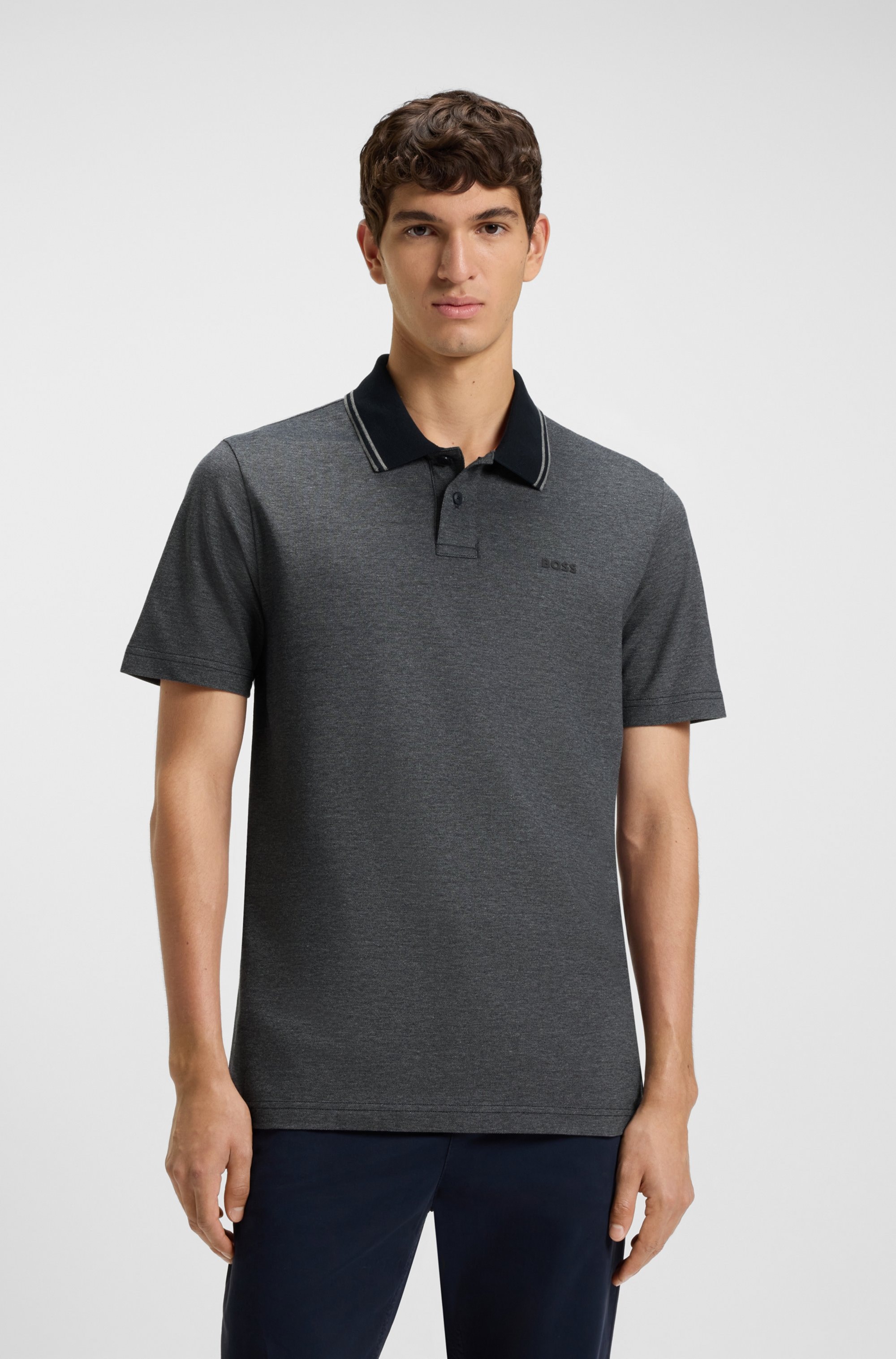 Image of BOSS ORANGE Poloshirt "PeoxfordNew" mit Polokragen