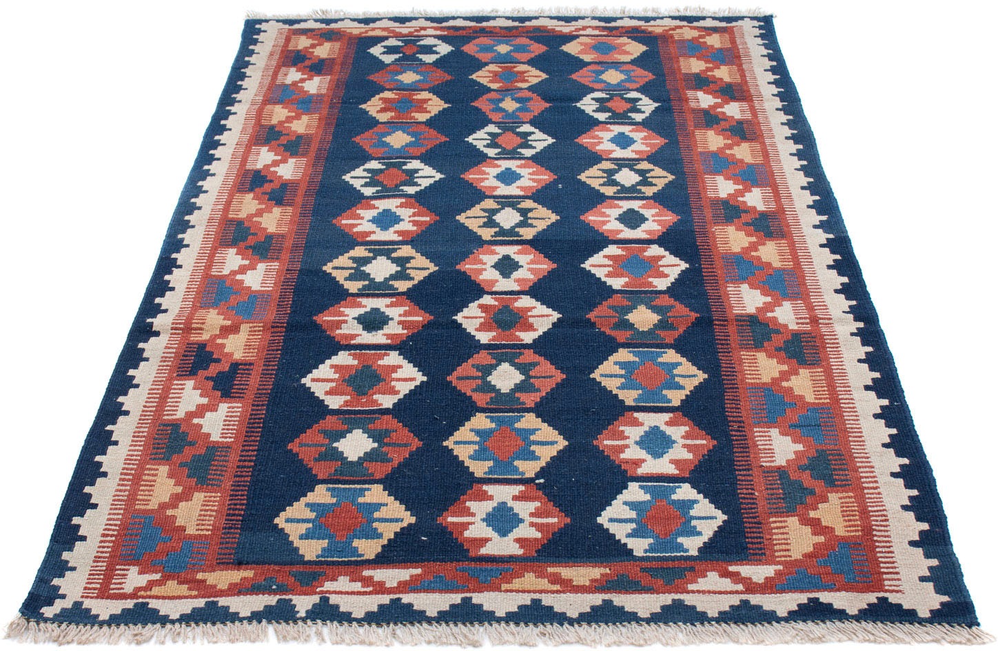 Image of morgenland Wollteppich »Kelim Fars Durchgemustert 105 x 103 cm«, rechteckig, 0,4 mm Höhe, Wendeteppich bei Ackermann Versand Schweiz