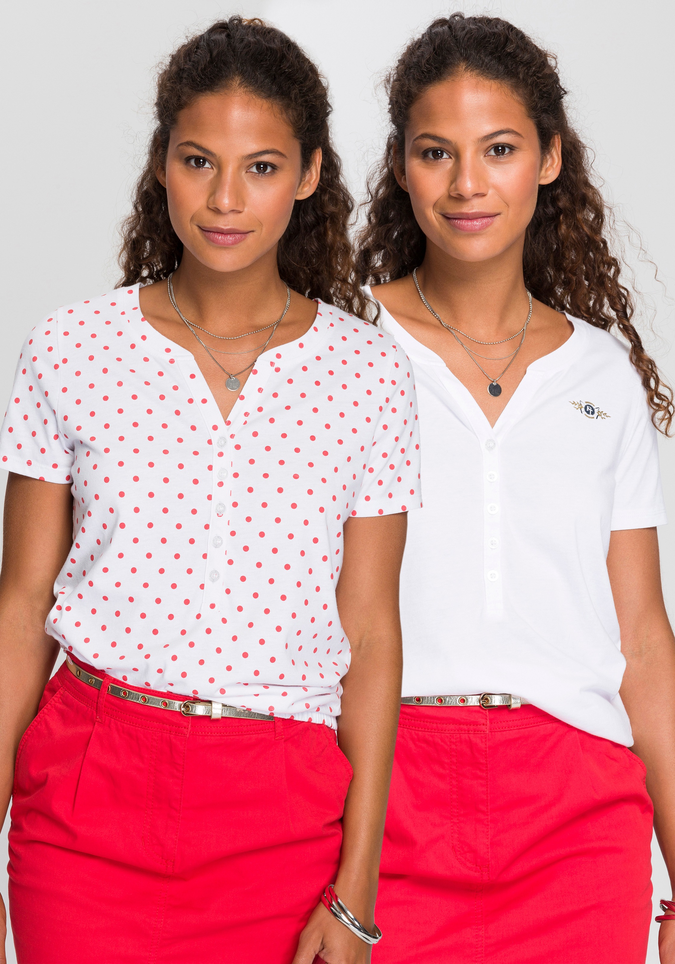 Image of TOM TAILOR Polo Team Henleyshirt, (Packung, 2 tlg., 2er-Pack), im attraktiven Doppelpack - ein Must-Have-Basic bei Ackermann Versand Schweiz