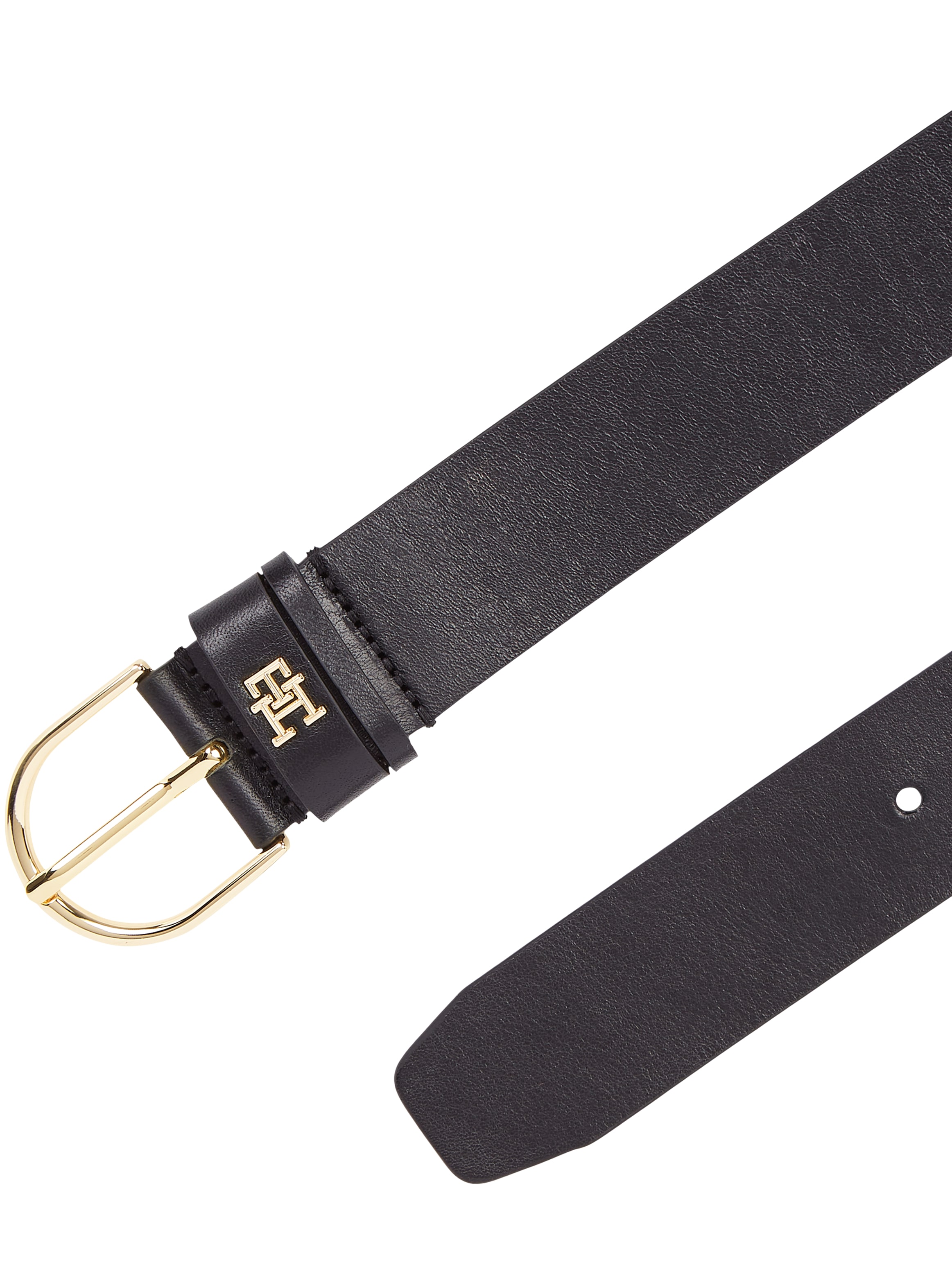 Tommy Hilfiger Ledergürtel »ESSENTIAL EFFORTLESS 3.5«, Ovale Einfachdornschliesse, Logoemblem