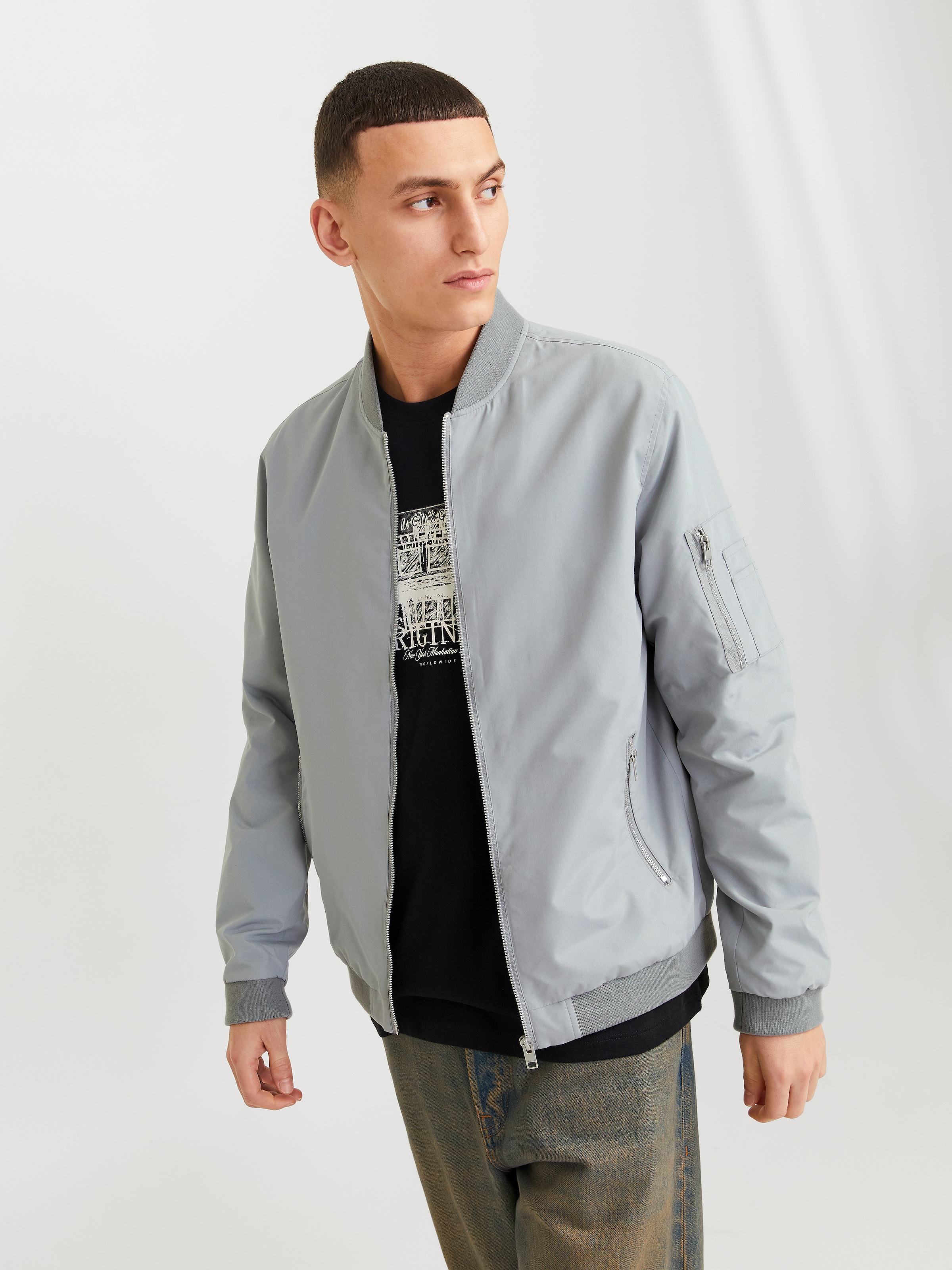 Jack & Jones Blouson »JJERUSH BOMBER NOOS«, ohne Kapuze, mit Reissverschlusstaschen