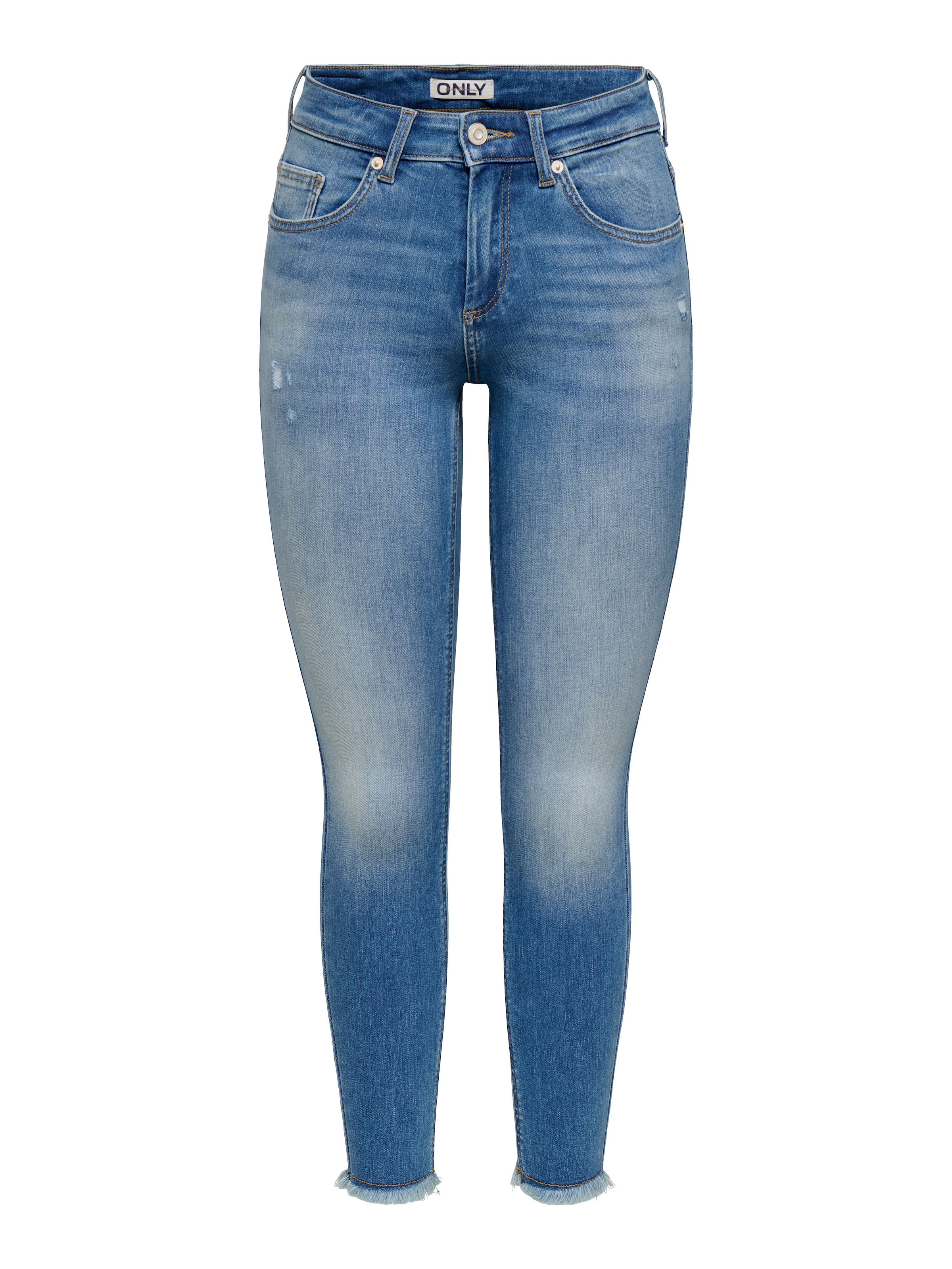Image of ONLY Skinny-fit-Jeans "ONLBLUSH MID SKIN ANK RW DNM REA2588" Baumwollmischung, skinny fit