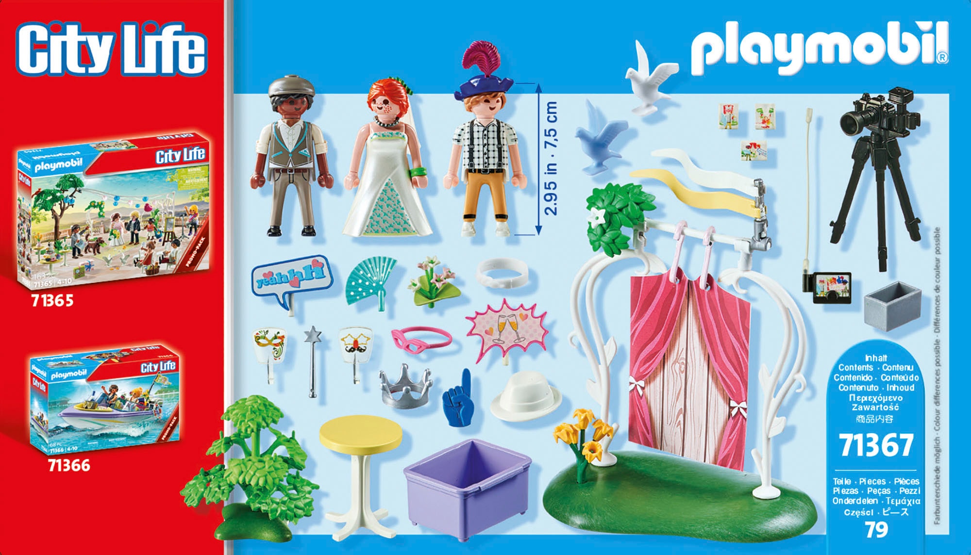Playmobil® Konstruktions-Spielset »Hochzeits Fotobox (71367), My City Life«, (79 St.)