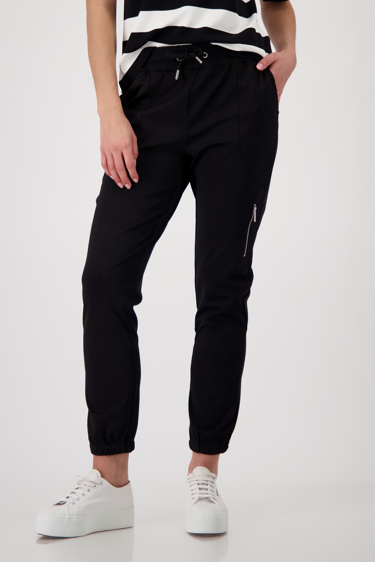 Image of Monari Jogger Pants "Hose Jill Basic" mit Reissverschlusstasche
