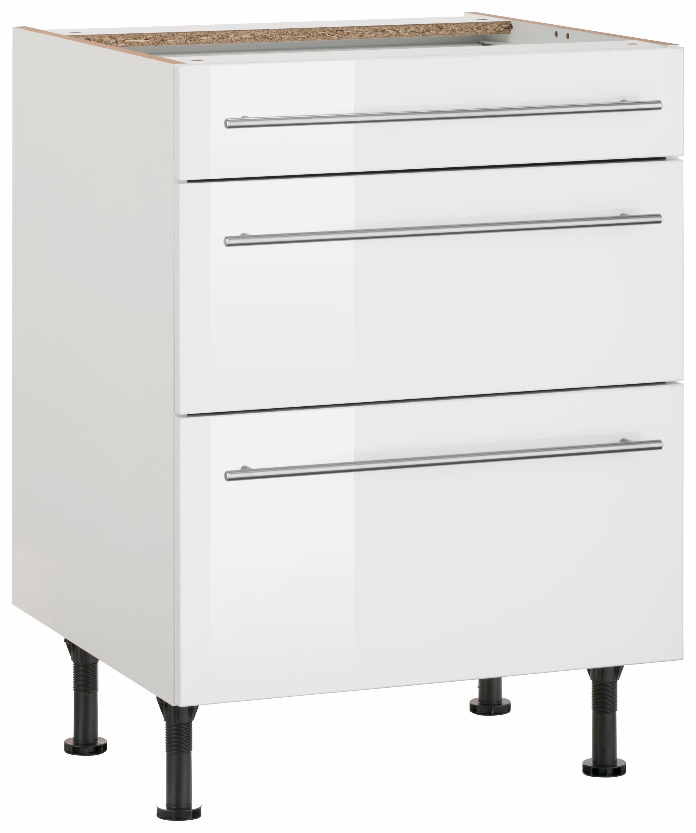 Image of OPTIFIT Unterschrank »Bern«, 60 cm breit, mit 1 Schubkasten und 2 grossen Auszügen, mit höhenverstellbaren Füssen, mit Metallgriffen bei Ackermann Versand Schweiz