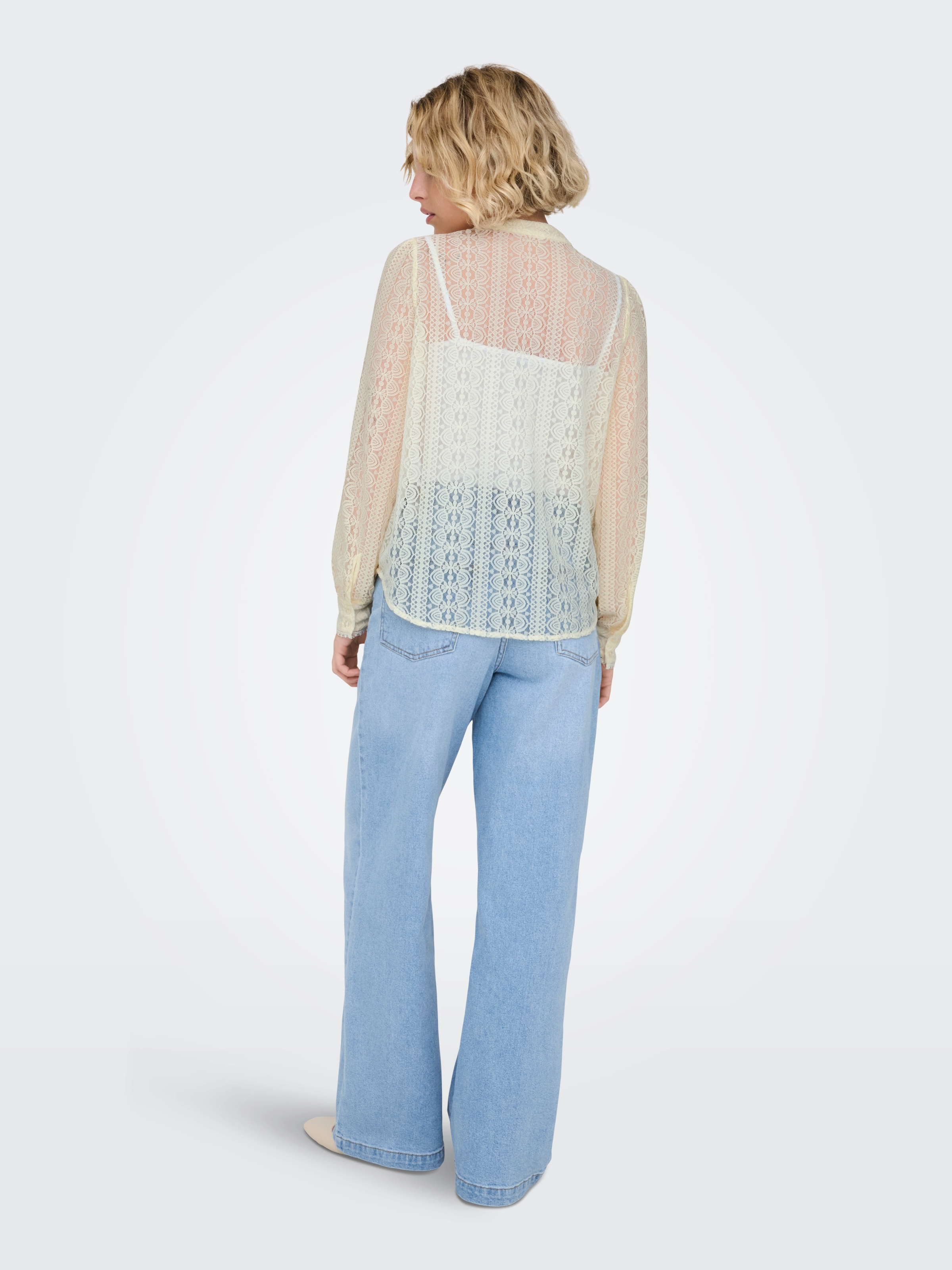 ONLY Blouse en dentelle »ONLREBA LACE L/S SHIRT WVN NOOS«