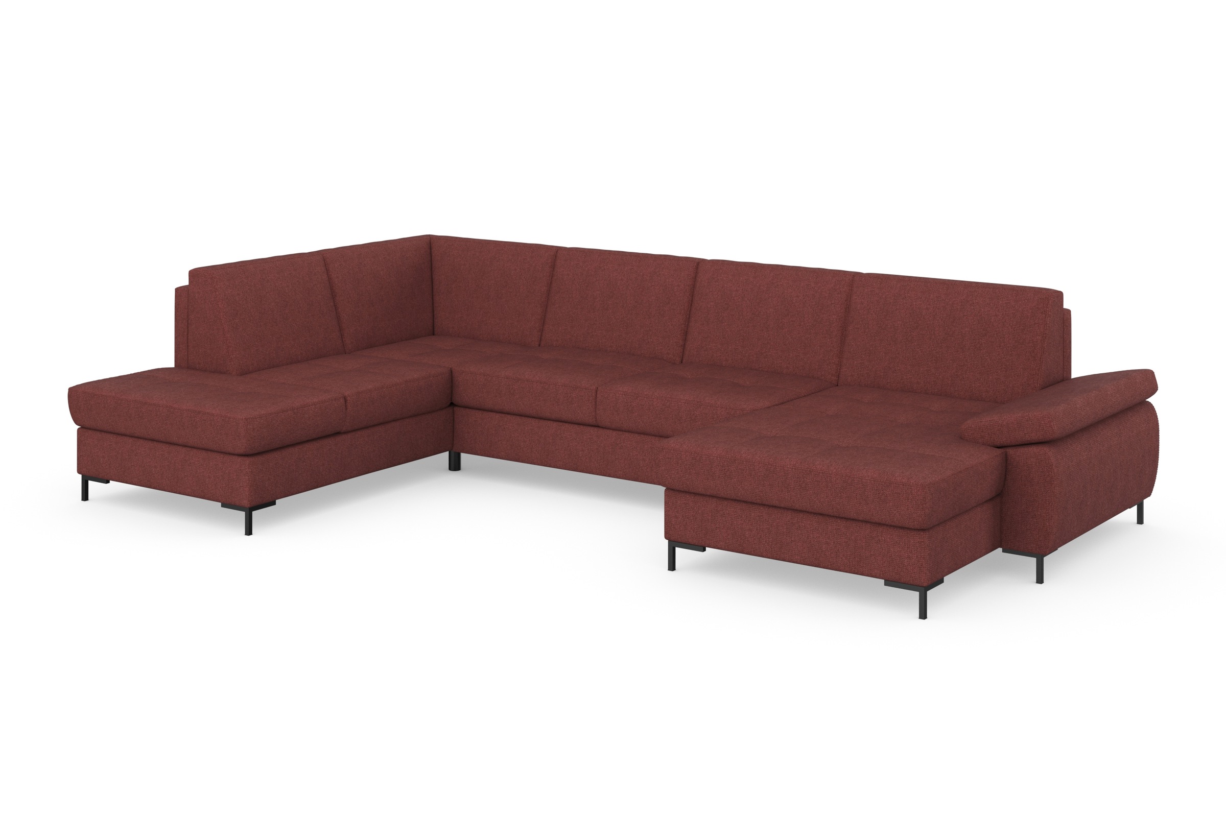 DOMO collection Wohnlandschaft »Capelo, komfortabel, klare Linien zeichnen dieses Design aus, U-Form« mit Armteilverstellung, wahlweise mit Bettfunktion, Federkern