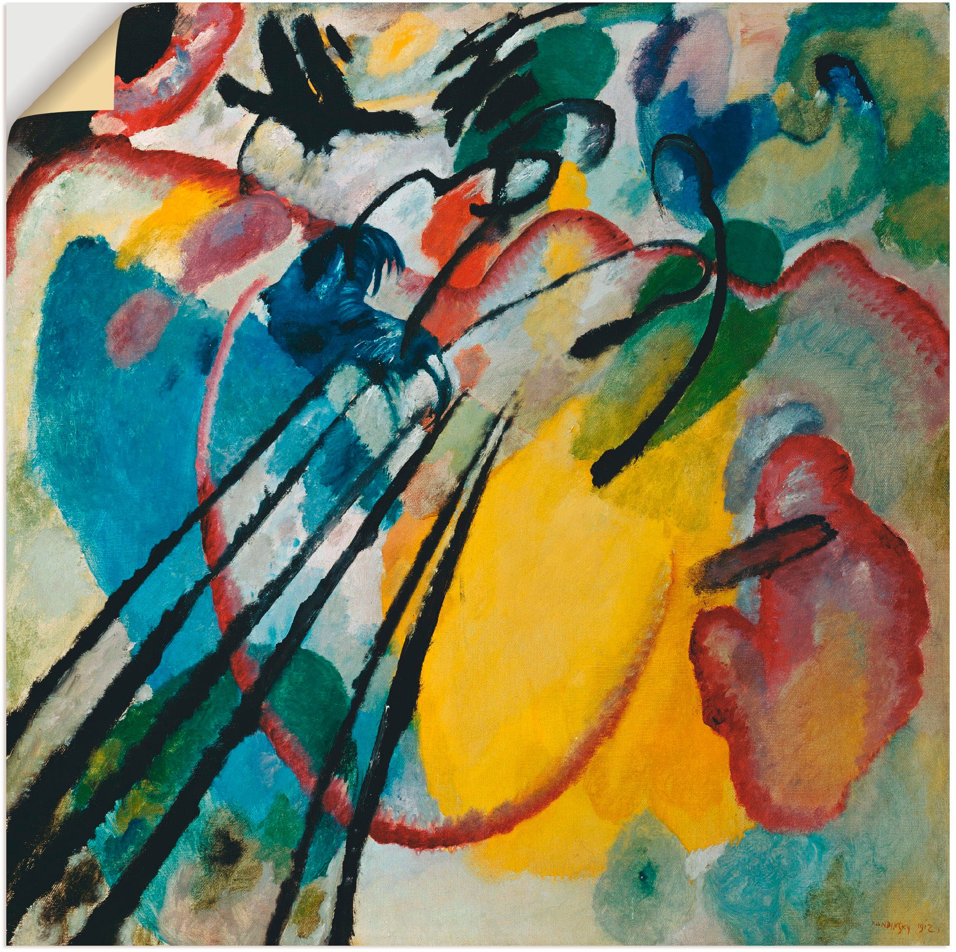 Image of Artland Wandbild »Improvisation 26 (Rudern). 1912«, Gegenstandslos, (1 St.), in vielen Grössen & Produktarten -Leinwandbild, Poster, Wandaufkleber / Wandtattoo auch für Badezimmer geeignet bei Ackermann Versand Schweiz