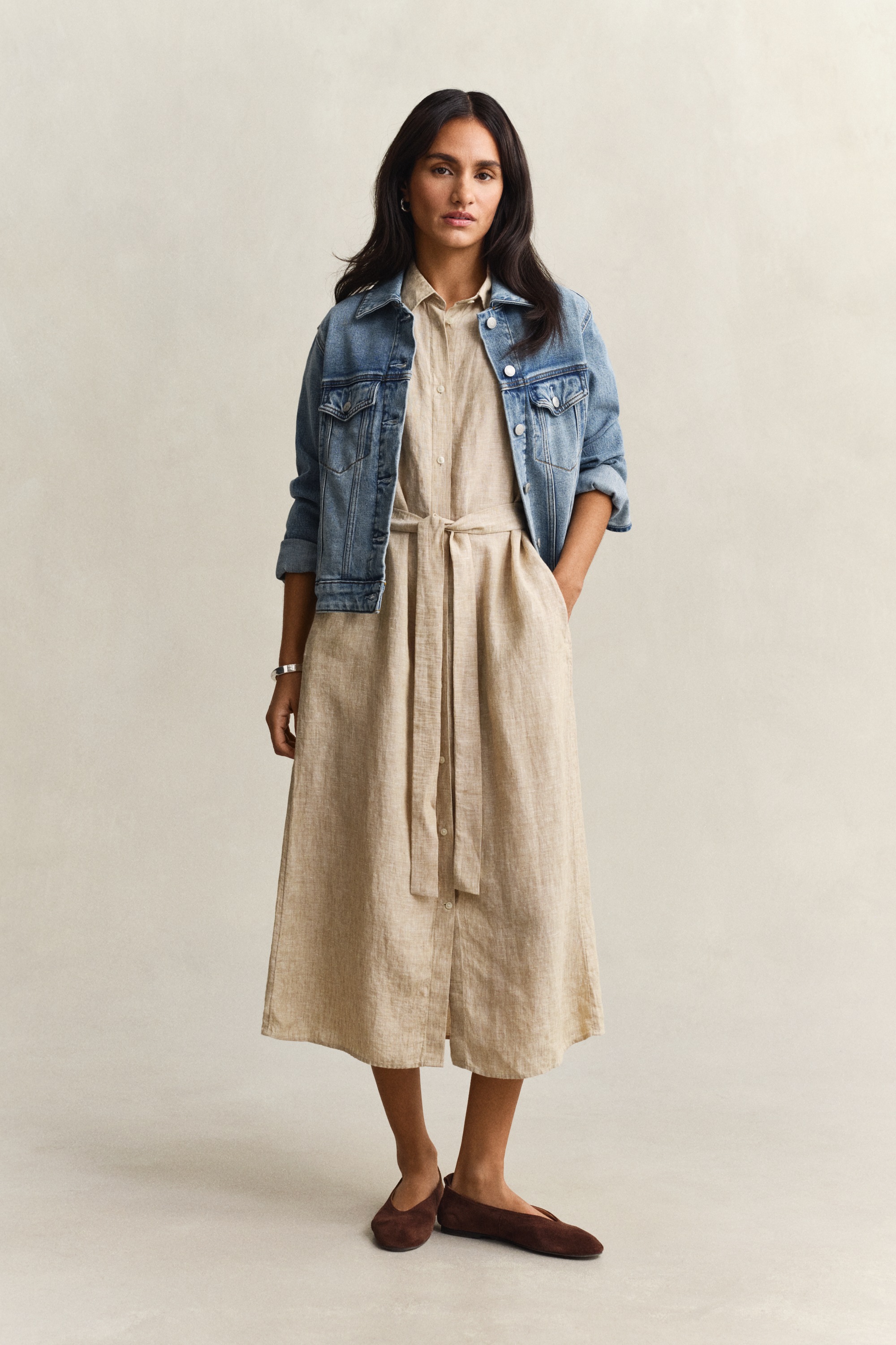 Gant Robe chemisier »LINEN« Regular fit mit Bindegürtel