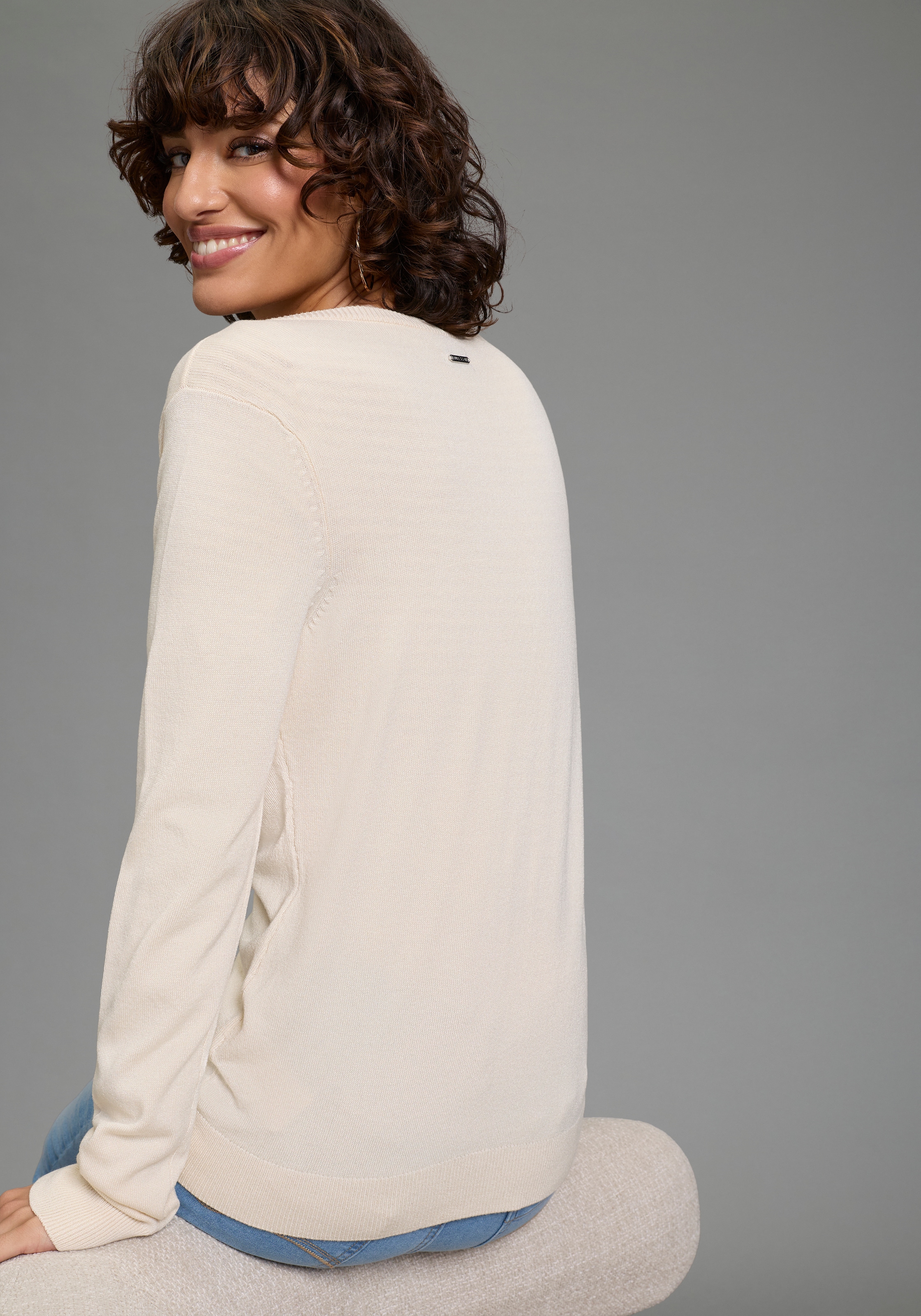 Laura Scott Strickjacke leichte Übergangsstrickjacke aus Feinstrick