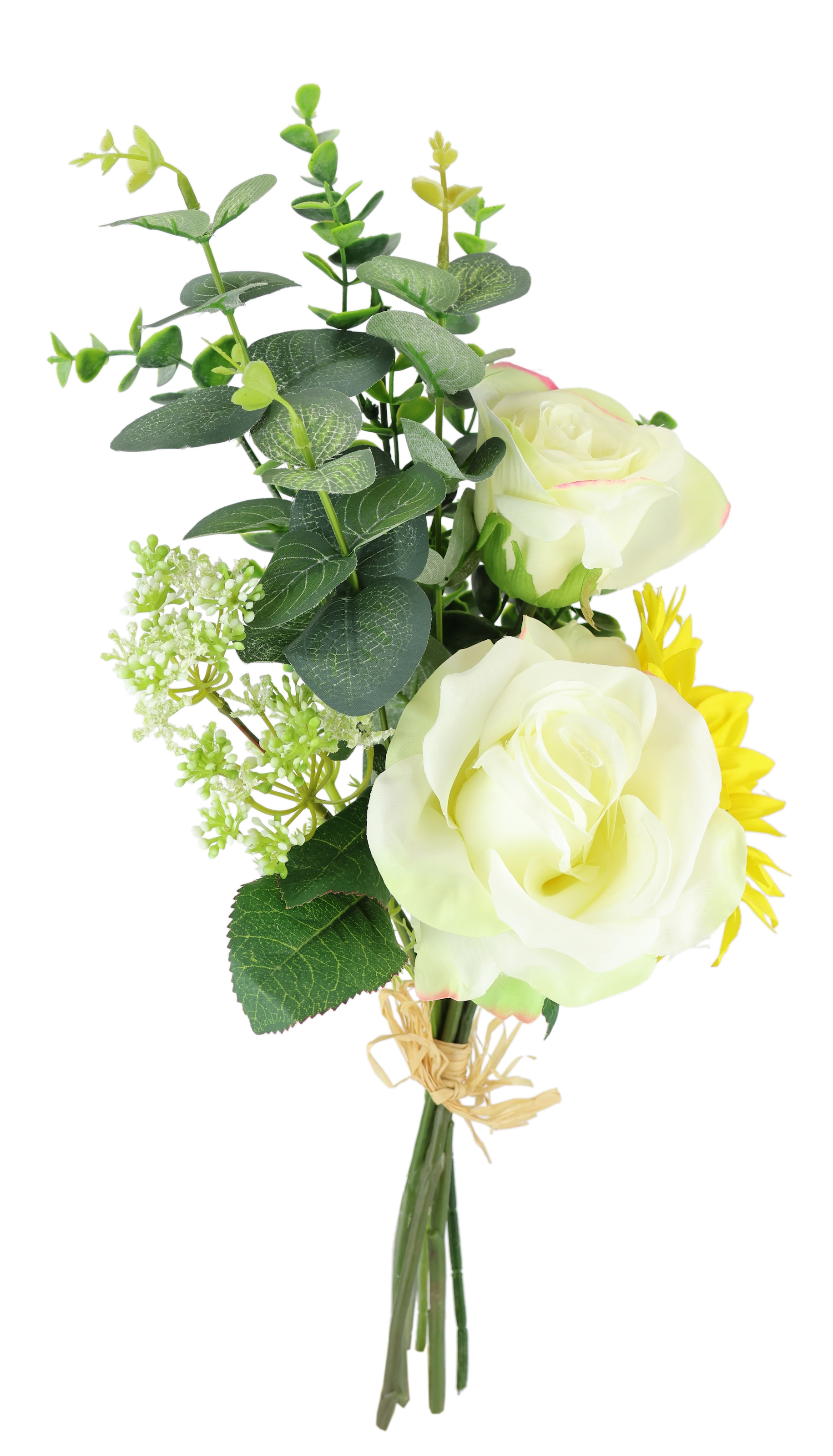 I.GE.A. Kunstblume »Bouquet Rosen/Sonnenblume«, Künstlicher Strauss Blume Blumenbouquet Blumenstrauss Rosenstrauss