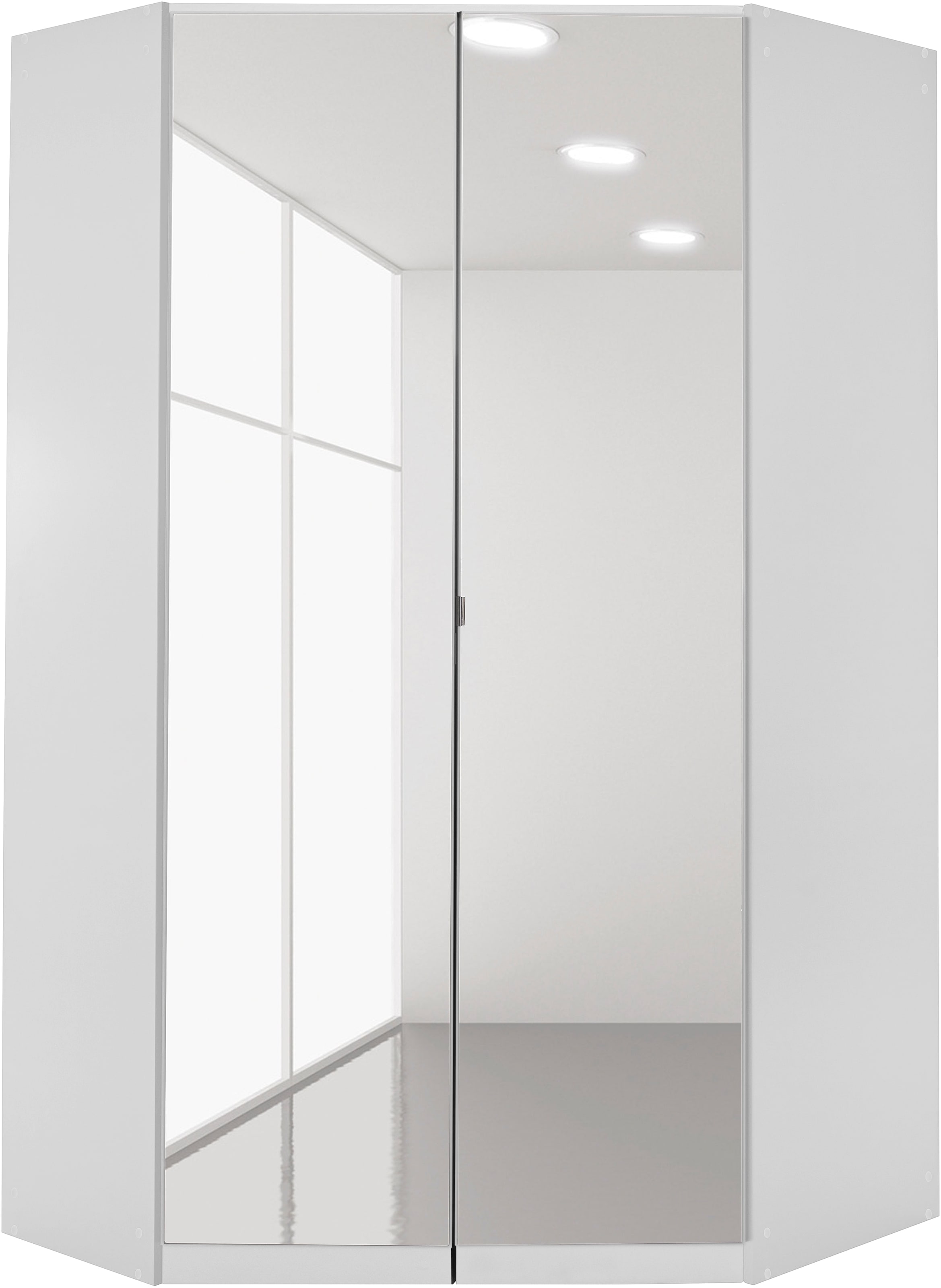 rauch Kleiderschrank »Eckschrank Schrank Garderobe Wäscheschrank Stauraumschrank VANDOR« Weiss, viel Stauraum, Griffe in Graumetallic MADE IN GERMANY