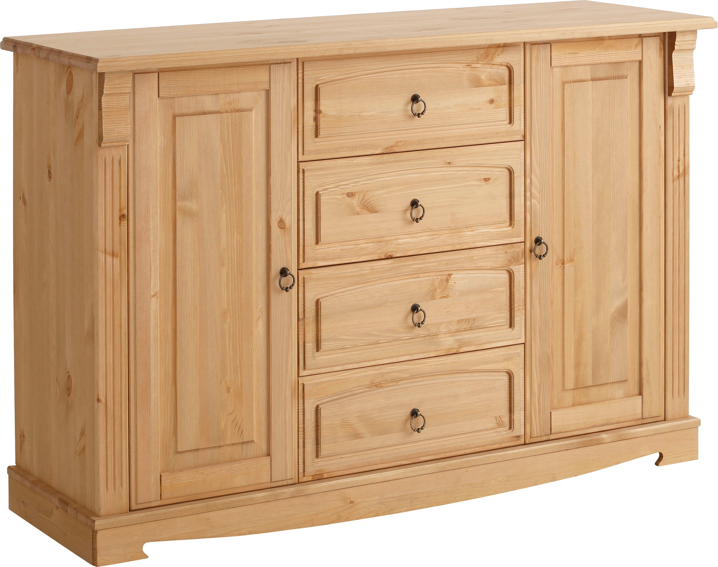 Image of GOODproduct Sideboard "Anna" Gesamtmasse (B/T/H): ca. 140/44/88 cm, Kommode, Breite 140 cm, 4 Schubladen, 2 Türen, Massivholz, FSC