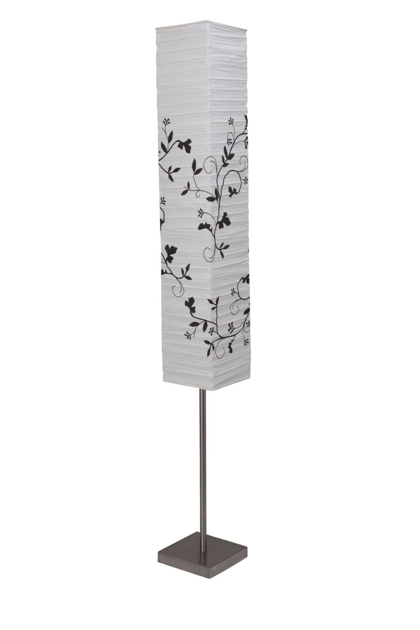 Brilliant Stehlampe »Nerva«, 2 flammig-flammig, 145 cm Höhe, 18 cm, 2 x E14, Metall/Papier, eisen/weiss/grau Zweig