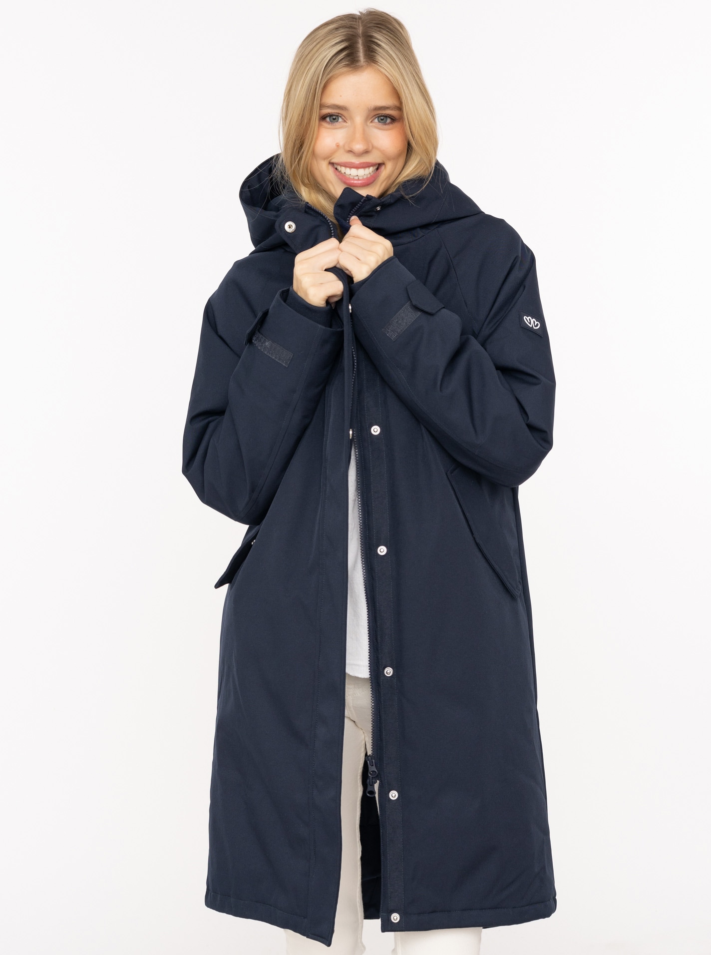 Zwillingsherz Manteau court »"Keep Smiling"« Kapuze, verdeckter Reissverschluss