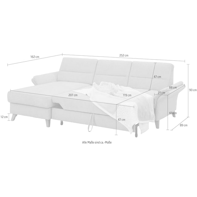 Home affaire Ecksofa »Westerland«, Federkern-Polsterung, wahlweise mit  Bettfunktion, Bettkasten versandkostenfrei auf