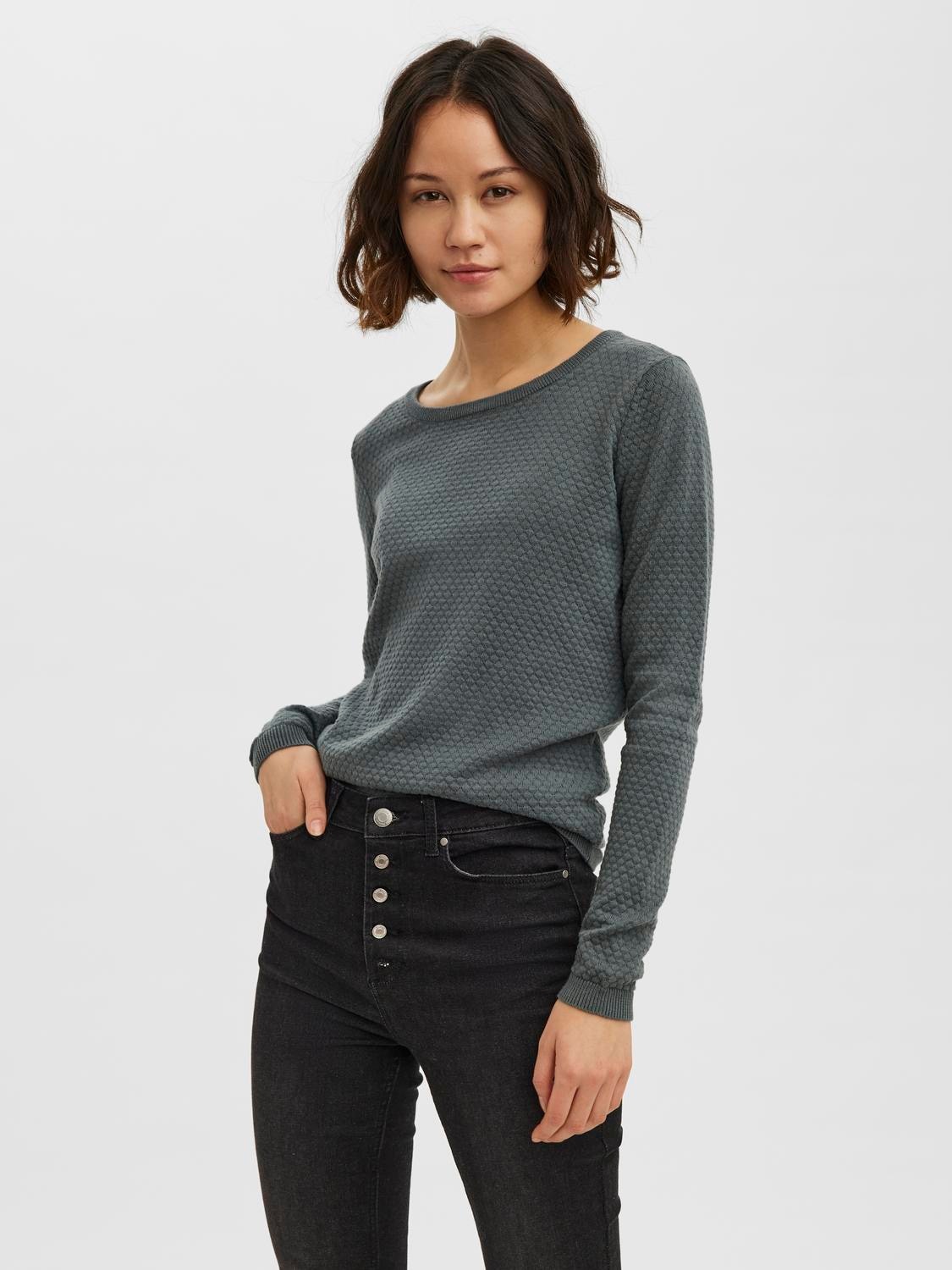 Image of Vero Moda Rundhalspullover "VMCARE STRUCTURE LS O-NECK BLOU NOOS" mit Strukturmuster