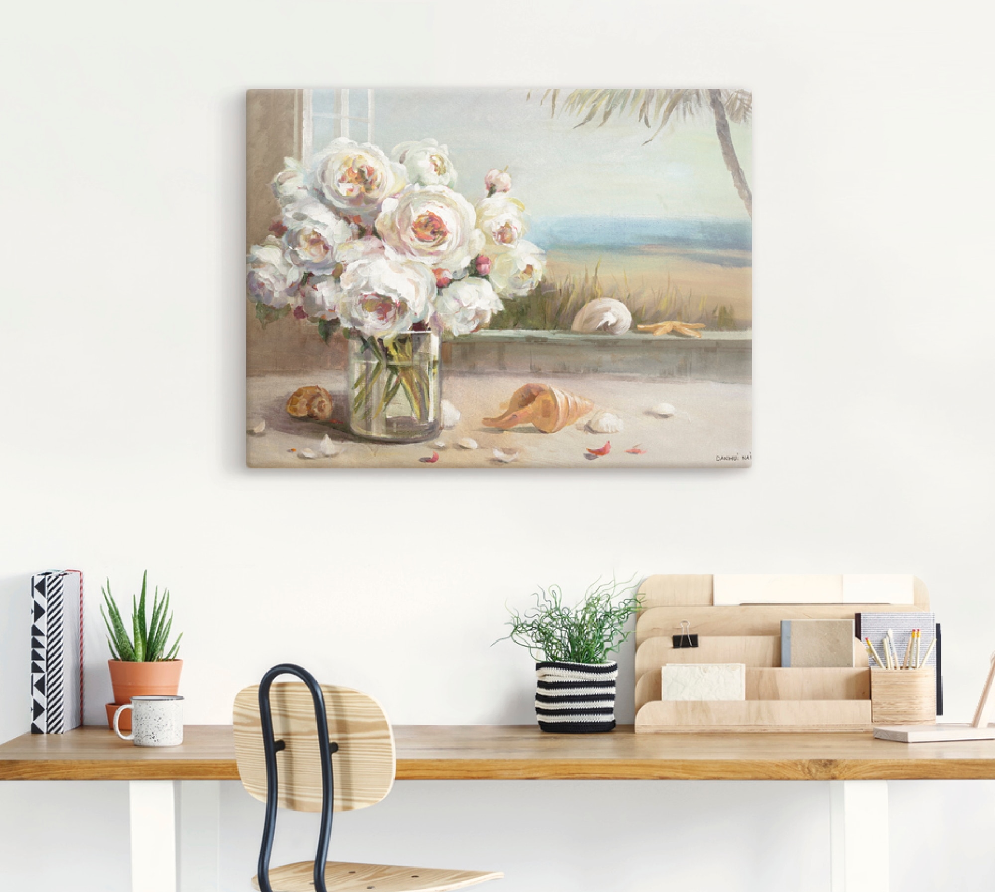 Artland Tableau sur toile »Küsten Rosen II« 1 cuis tlg. auf Holzrahmen gespannt