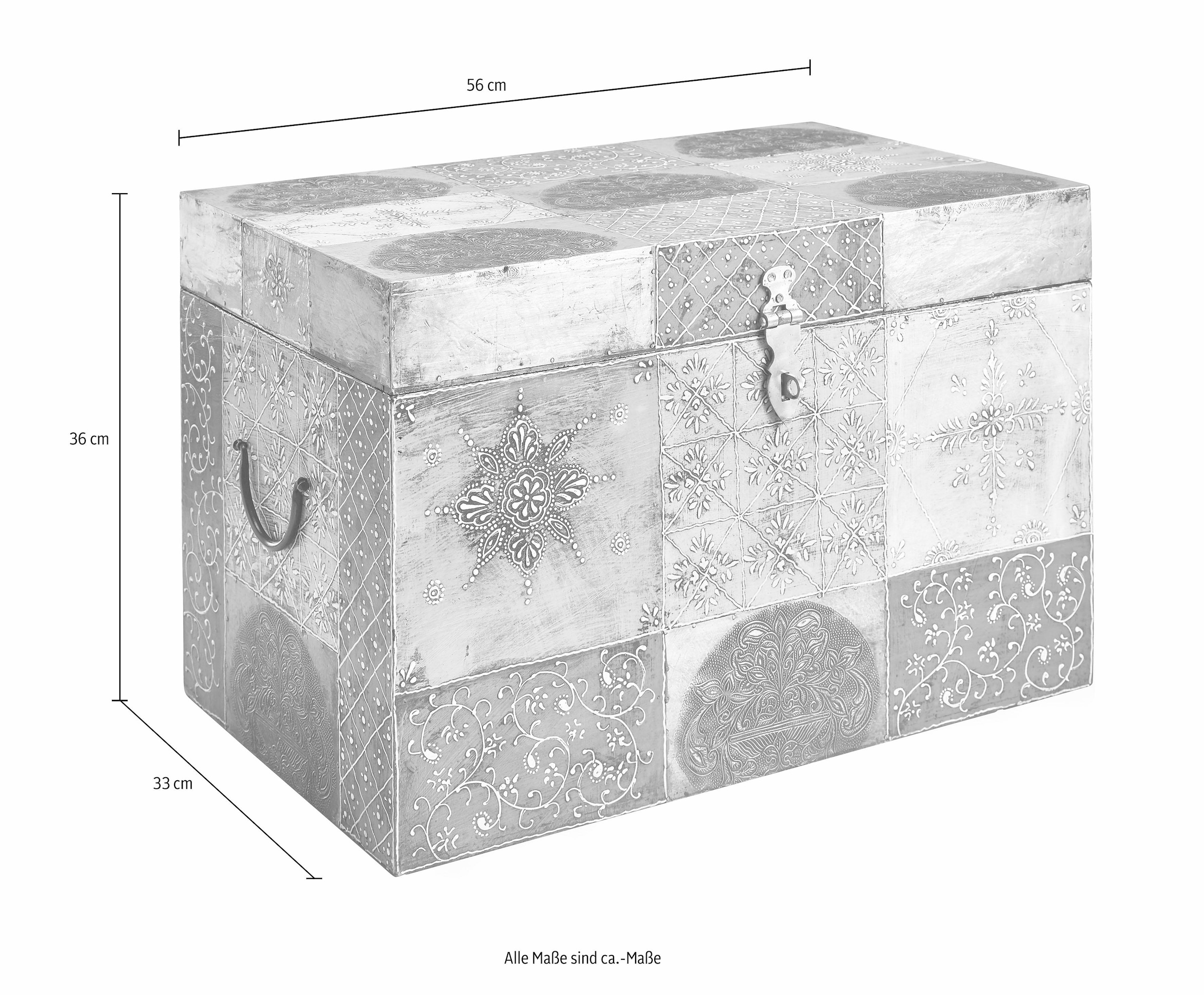 Home affaire Truhe, handbemalt, mit Metallverschluss