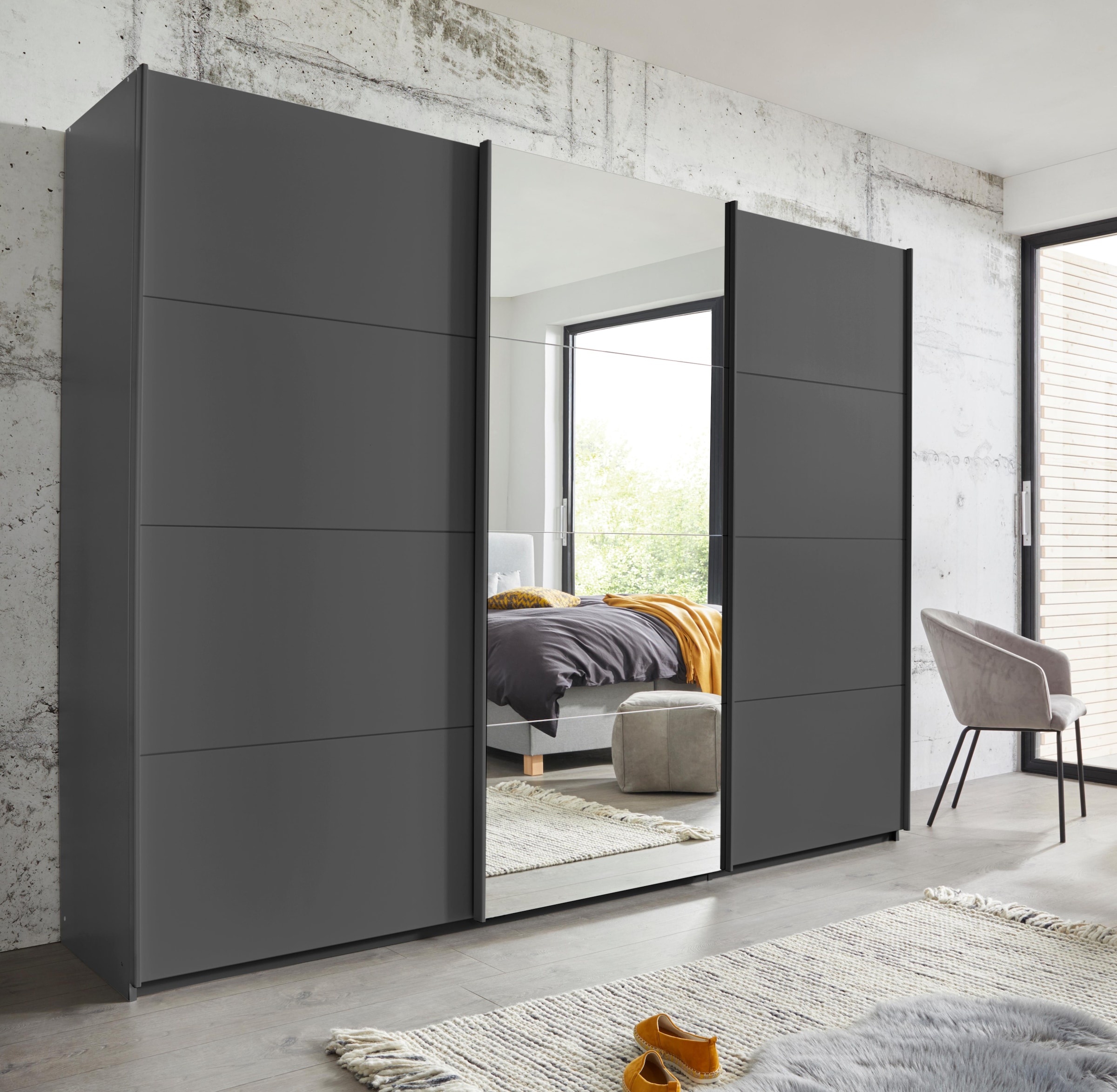 rauch Schwebetürenschrank »Kleiderschrank Schrank Garderobe Wäscheschrank BESTSELLER KEPAN«, inkl. Schubladen-Einsatz und extra Einlegeböden MADE IN GERMANY