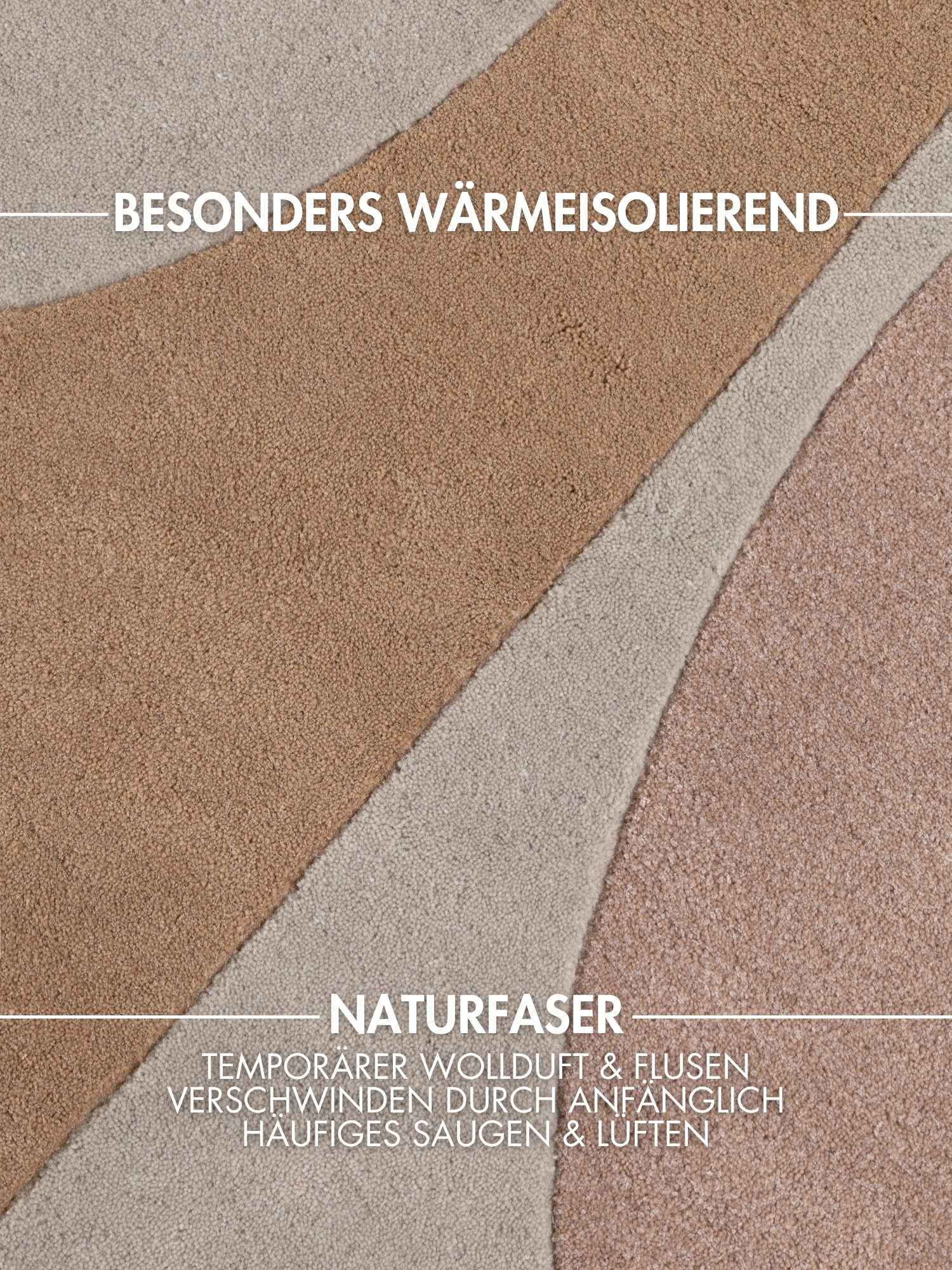 Ted Baker Tapis en laine »Windmill« Rectangulaire 15 mm Höhe Laine, tapis naturel, fait main, salon, chambre à coucher, coloré