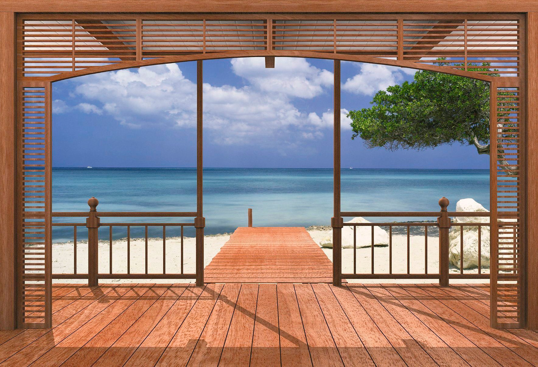 Image of Komar Fototapete »El Paradisoe«, bedruckt-Wald-Meer, ausgezeichnet lichtbeständig bei Ackermann Versand Schweiz