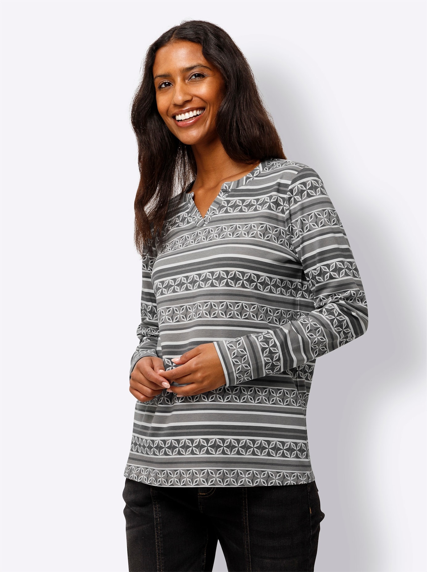 heine T-shirt à manches longues »Druck-Shirt« 1 cuis