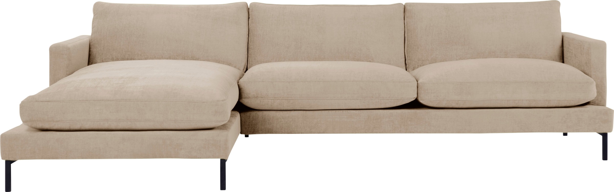 Image of andas Ecksofa »Welland«, mit schwarzen Metallfüssen, mit Federfüllung im Sitz- und Rückenkissen für besonders soften Sitzkomfort bei Ackermann Versand Schweiz