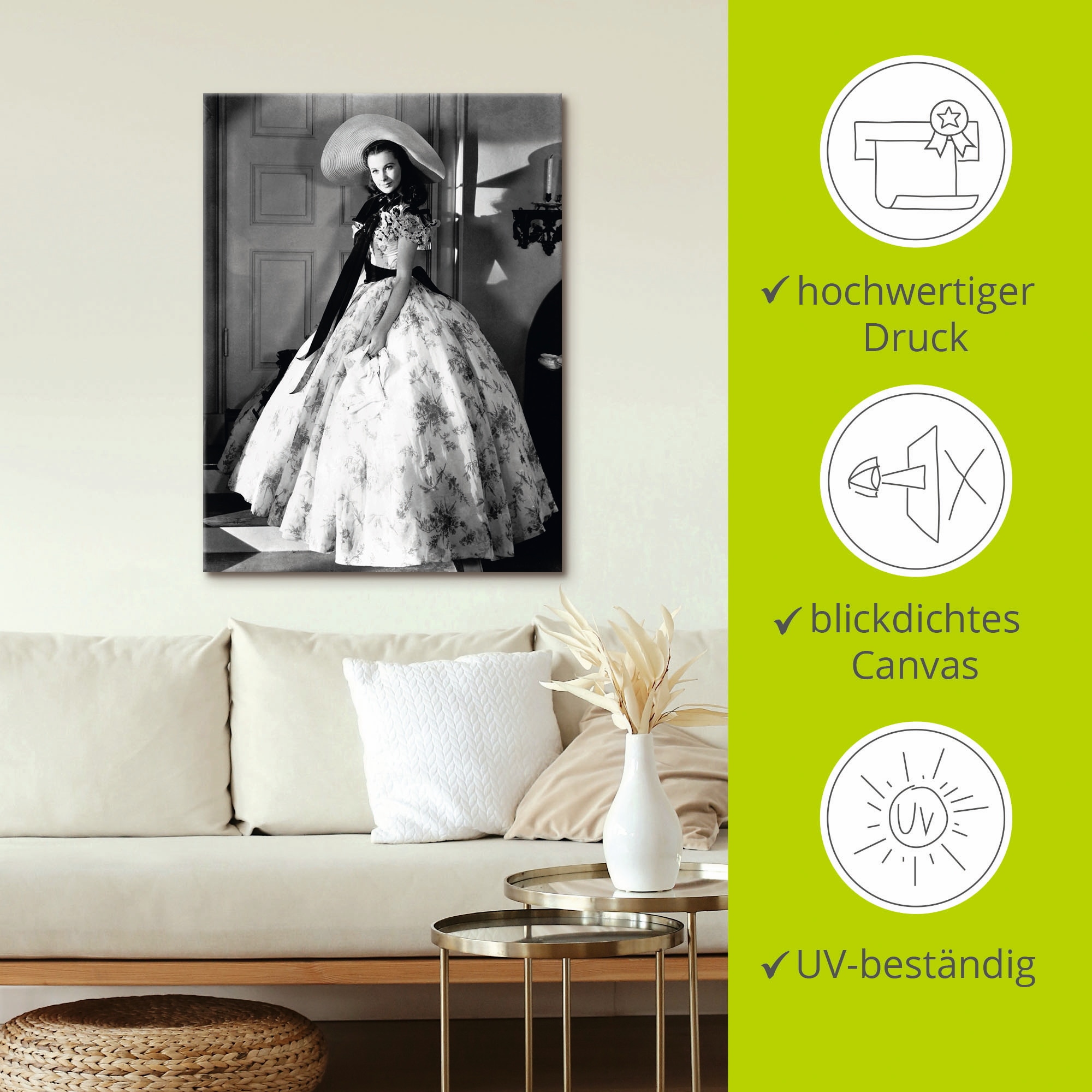 Artland Leinwandbild »Vom Winde verweht II« Film 1 Stk. tlg. auf Holzrahmen gespannt