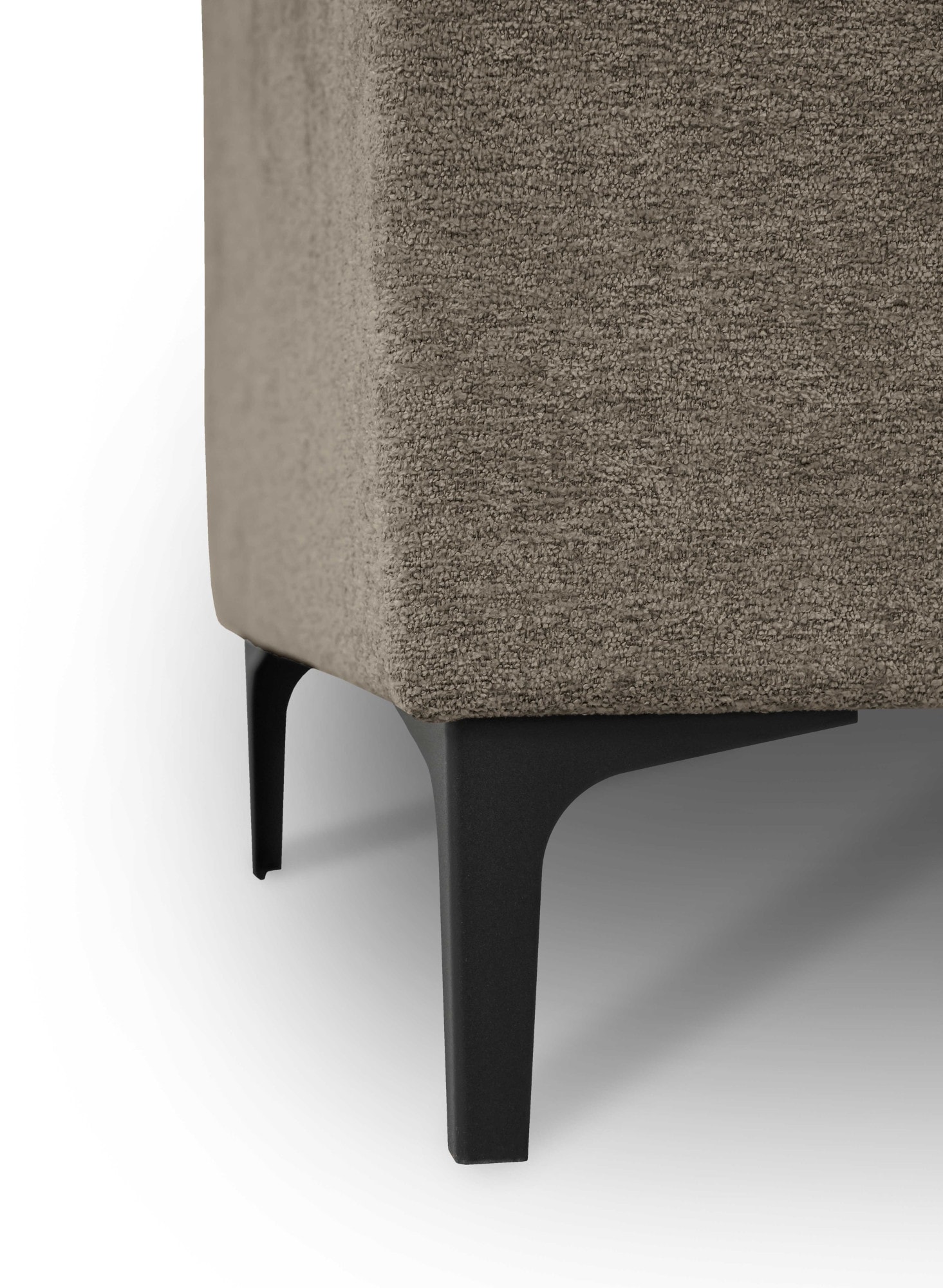 Places of Style Ecksofa »Polsterecke Oland, Struktur, Flachgewebe, Luxus-Microfaser, Boucle«, L-Form, 280 cm, Wellenunterfederung, Skandi-Design, Metallfüsse
