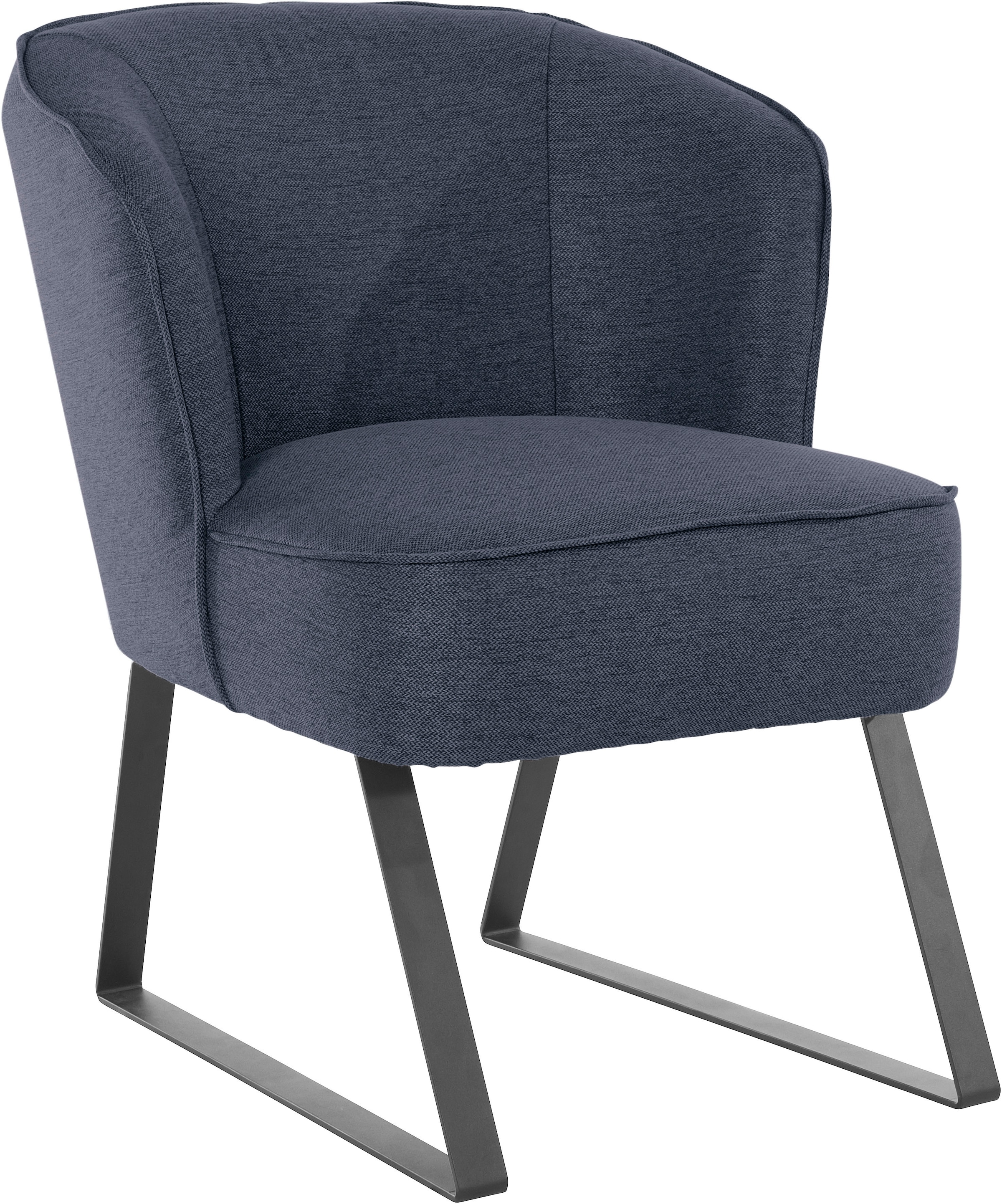 exxpo - sofa fashion Sessel »Americano, Loungesessel«, mit Keder und Metallfüssen, Bezug in verschiedenen Qualitäten, 1 Stck.