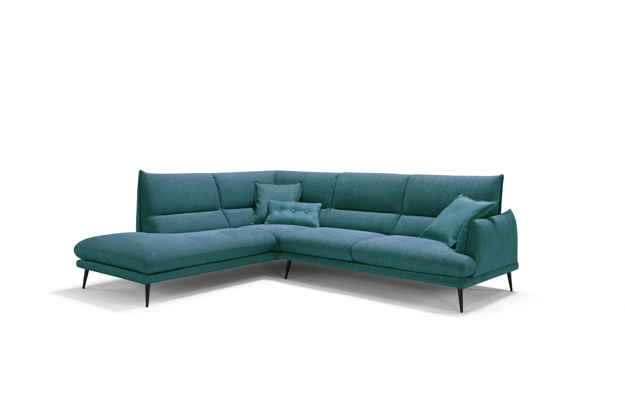 Image of Egoitaliano Ecksofa "FUNNY, hochwertiges & aktuelles Design, bequeme Rückenlehne, L-Form" toller Sitzkomfort, hochwertiger Strukturmix-Bezug, Breite 265cm
