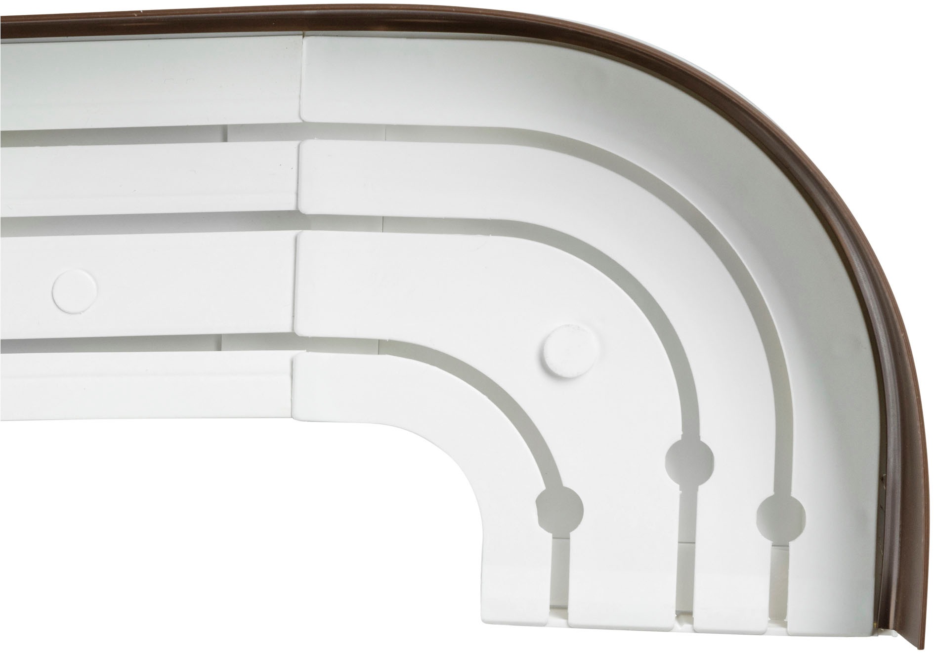 SN DECO GROUP Vorhangschiene »SH3«, 3 läufig-läufig, Fixmass, Set 3-läufig, inkl. Rundbögen, Blende 7,5 cm, vorgebohrt, Innenlauf