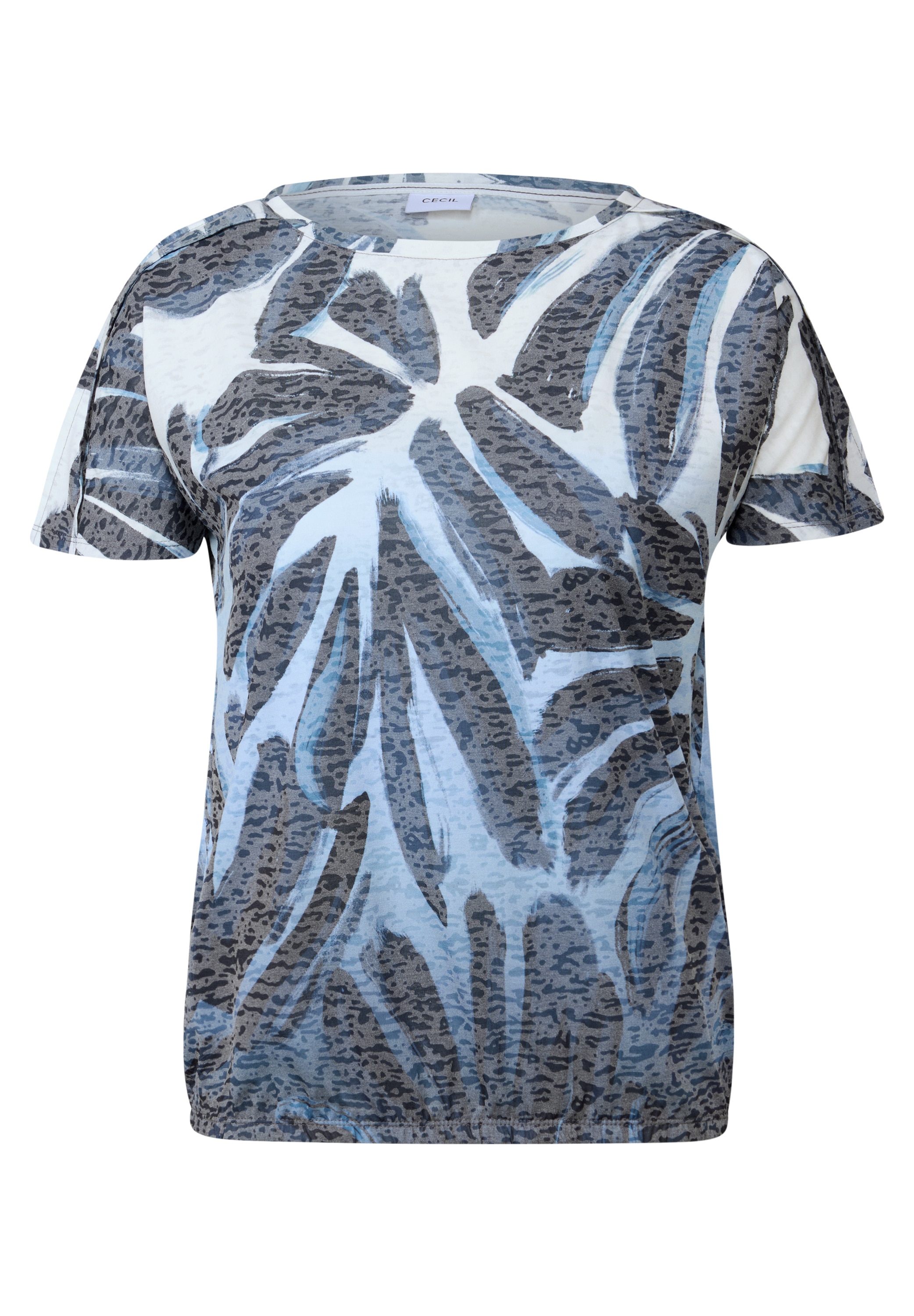 Cecil Print-Shirt, in Ausbrenner-Optik und mit floralem Muster