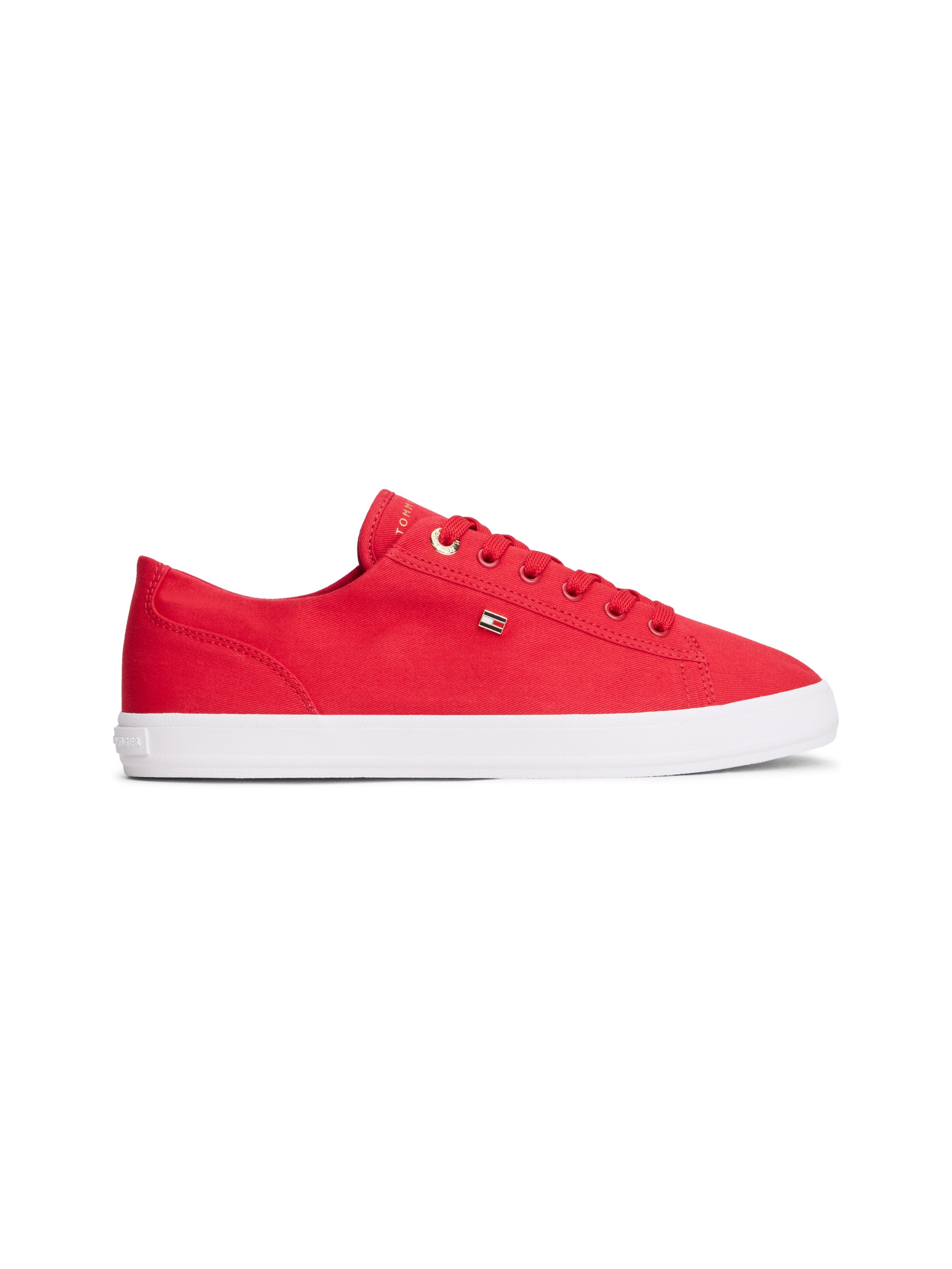 Tommy Hilfiger Baskets à plateforme »TH FOXING SNEAKER CANVAS«  Chaussure de loisirs, chaussure basse, à lacets avec broderie logo - forme étroite