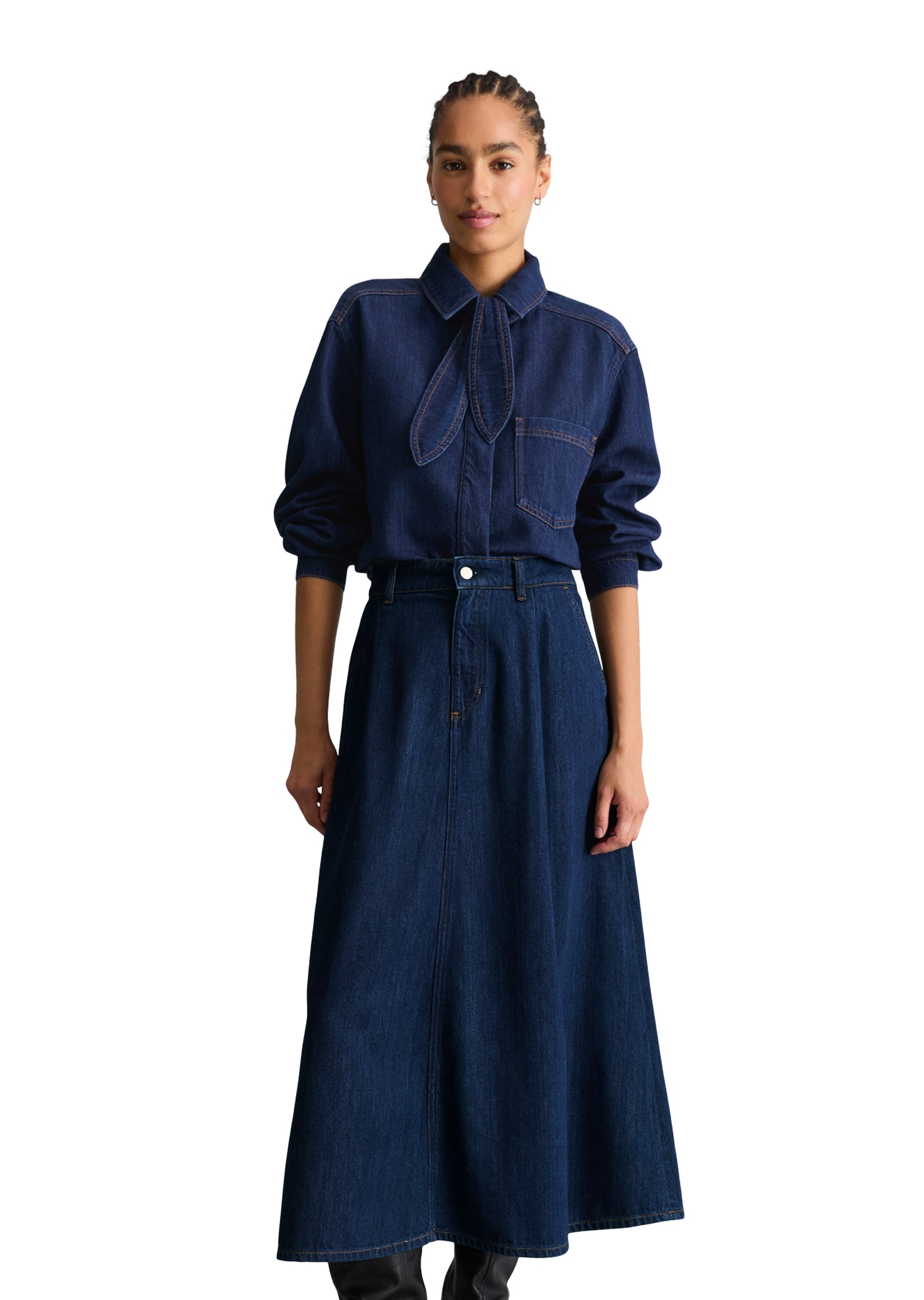 Marc O'Polo DENIM Blouse en jean court fabriqué avec Orange Fiber