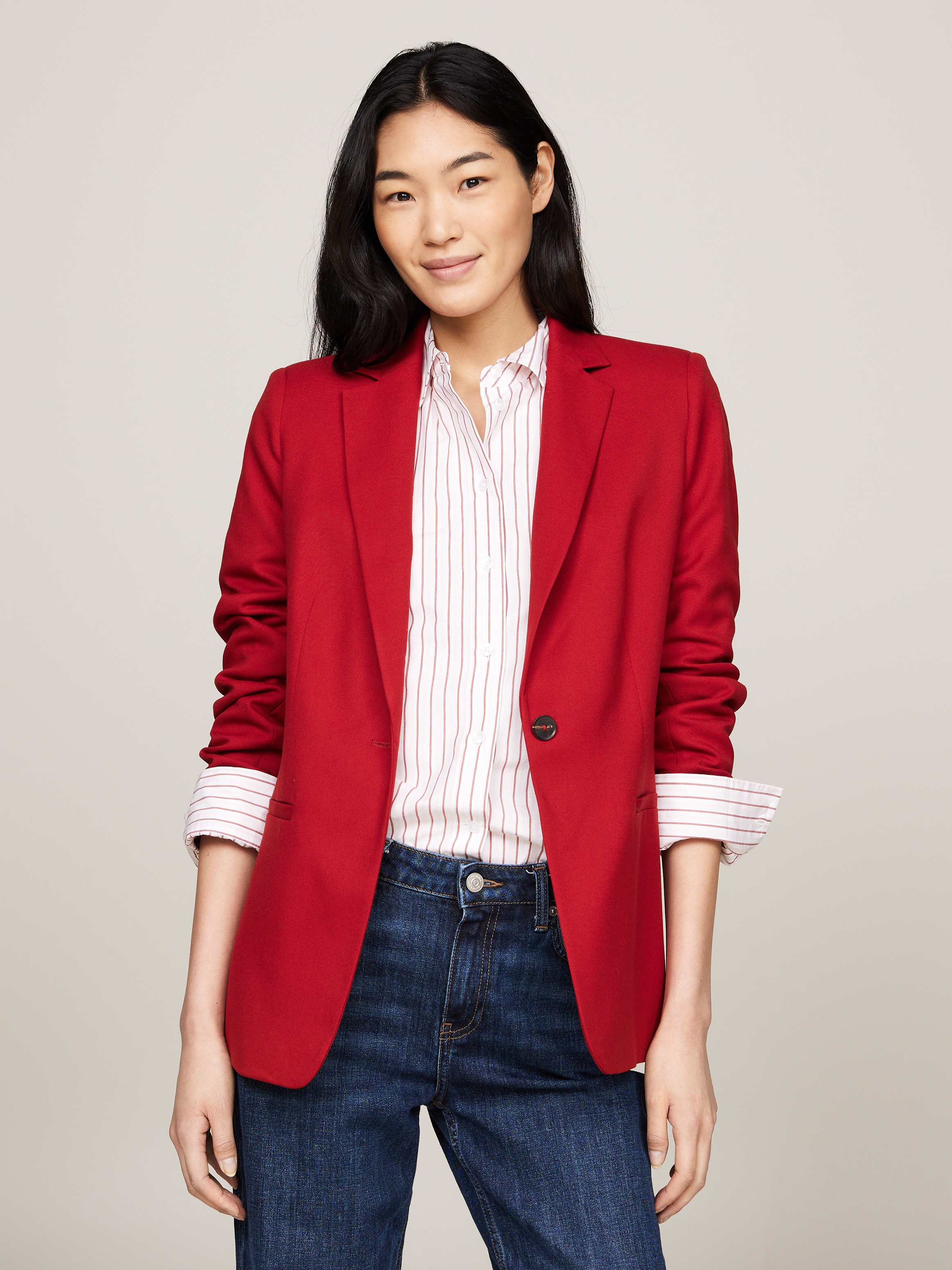 Tommy Hilfiger Longblazer »SMD CORE REGULAR SB BLAZER«, mit Logostickerei