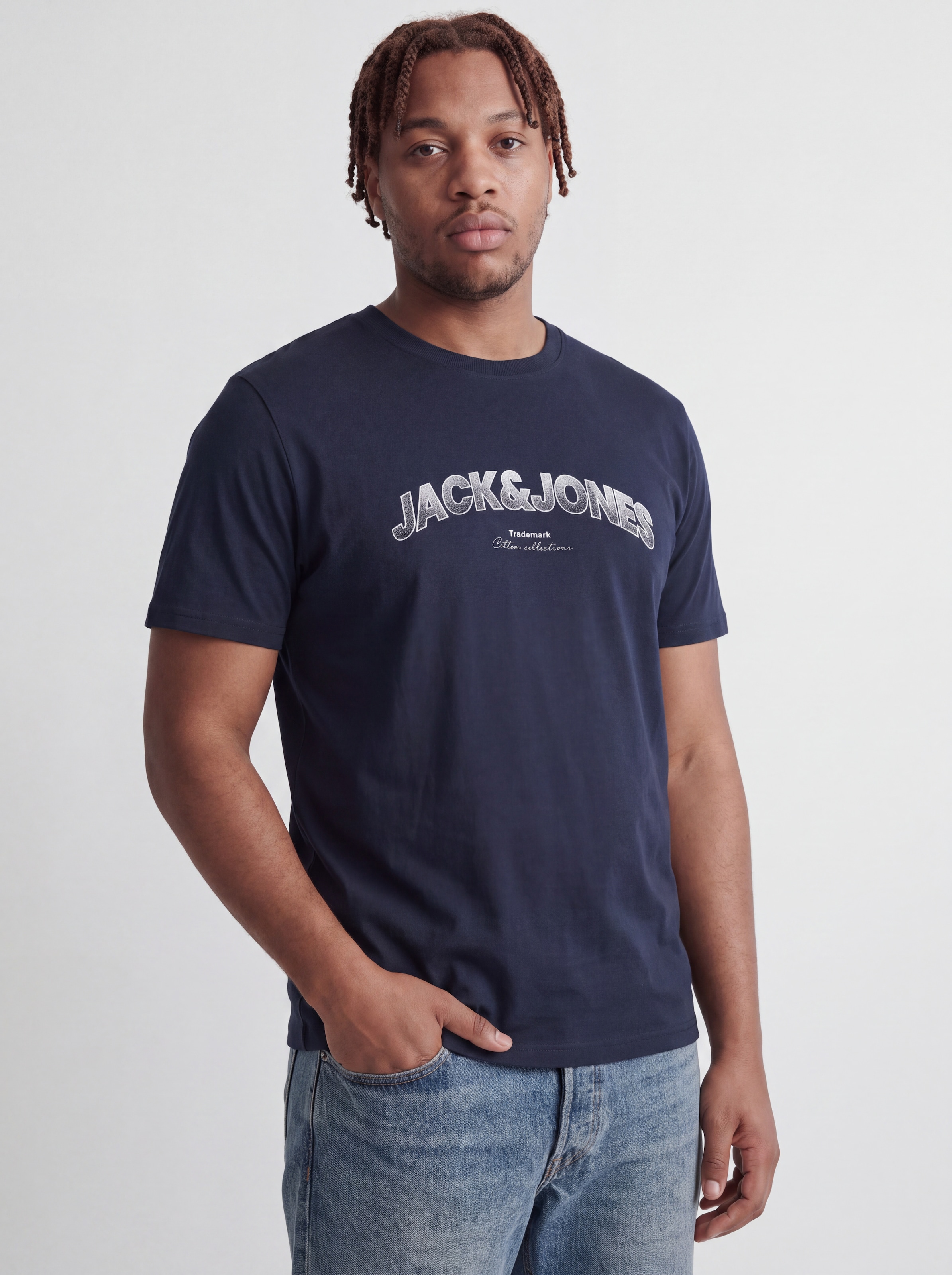 Image of Jack & Jones PlusSize Rundhalsshirt "JJAVERY TEE SS CREW NECK PLS" Baumwolle, normal geschnitten